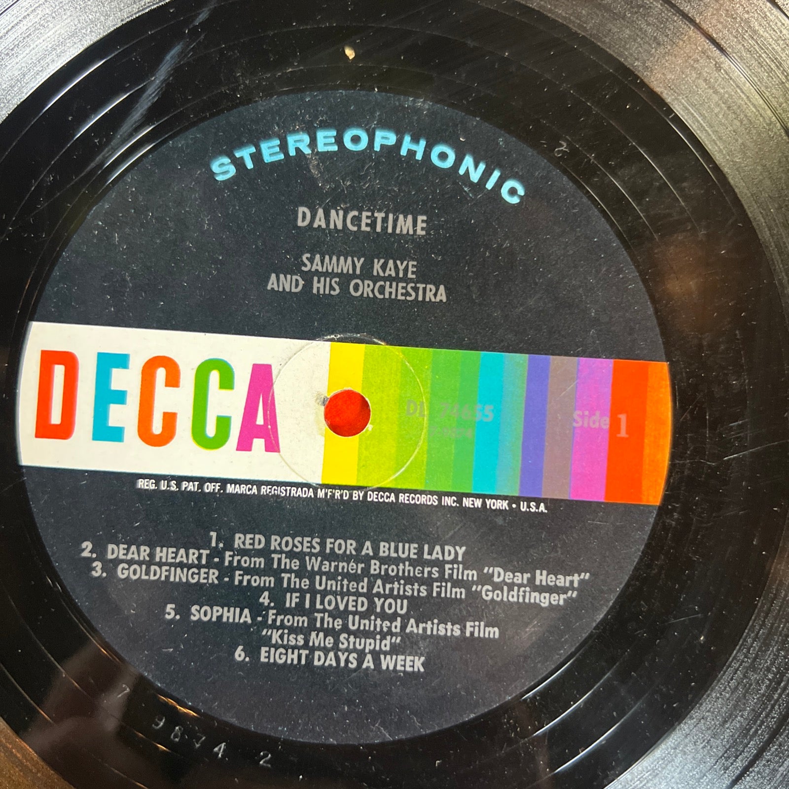 Sammy Kay & His Orchestra DANCETIME - 1965 Decca Records - LP Vinyl Album