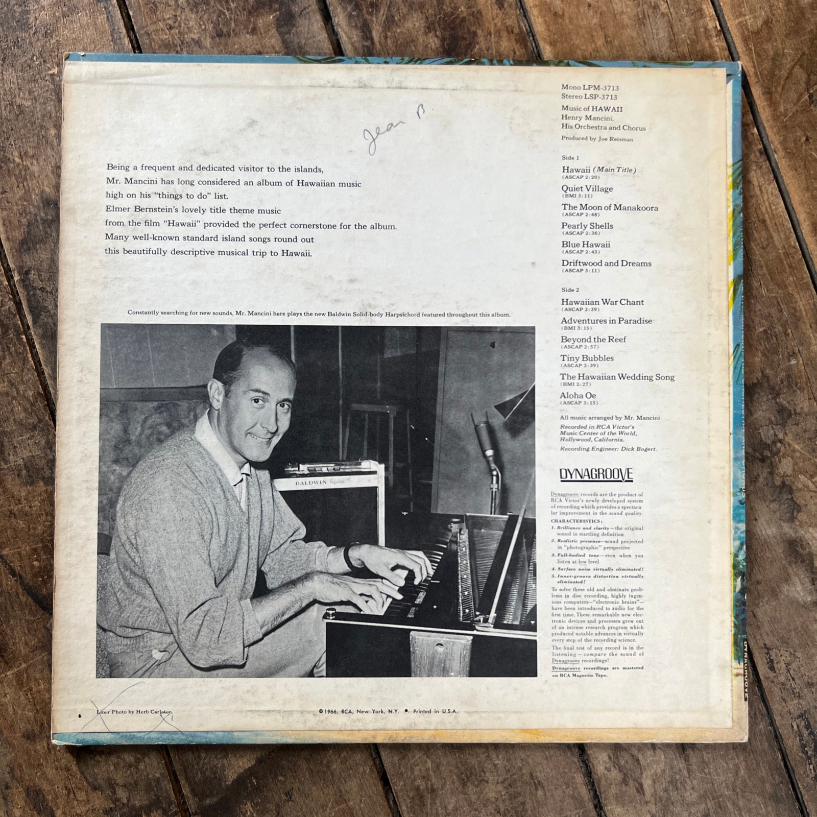 Henry Mancini, His Orchestra and Chorus - Music Of Hawaii - 1966 RCA Victor Records - LP Vinyl Album