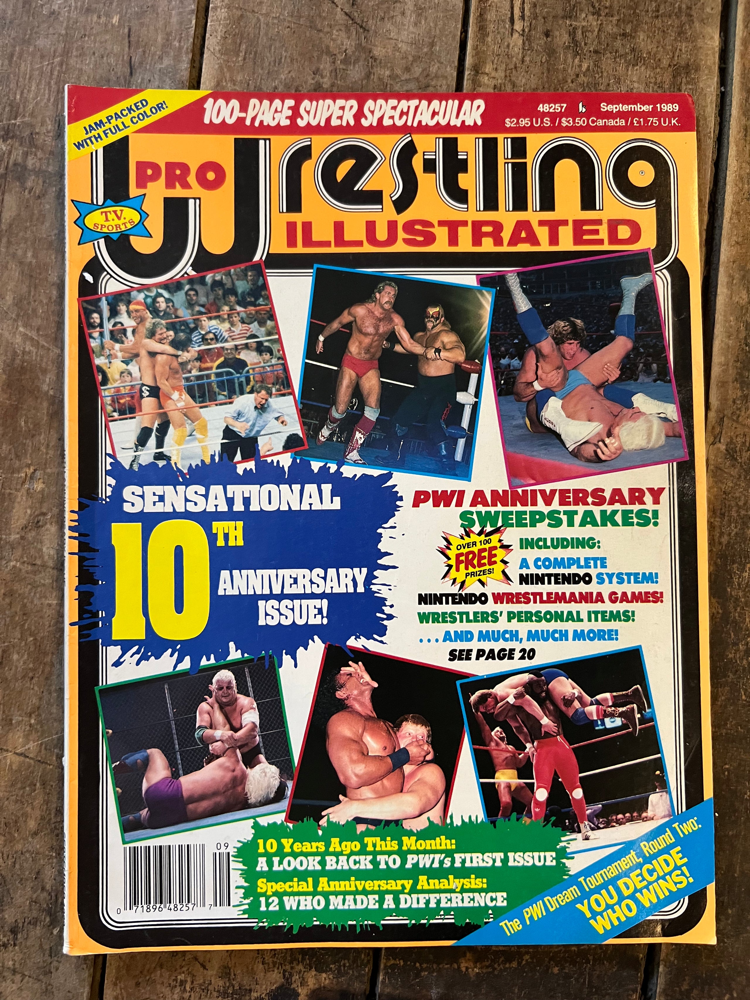 Pro Wrestling Illustrated Magazine - September 1989 - WWE / WWF - 10th Anniversary Issue