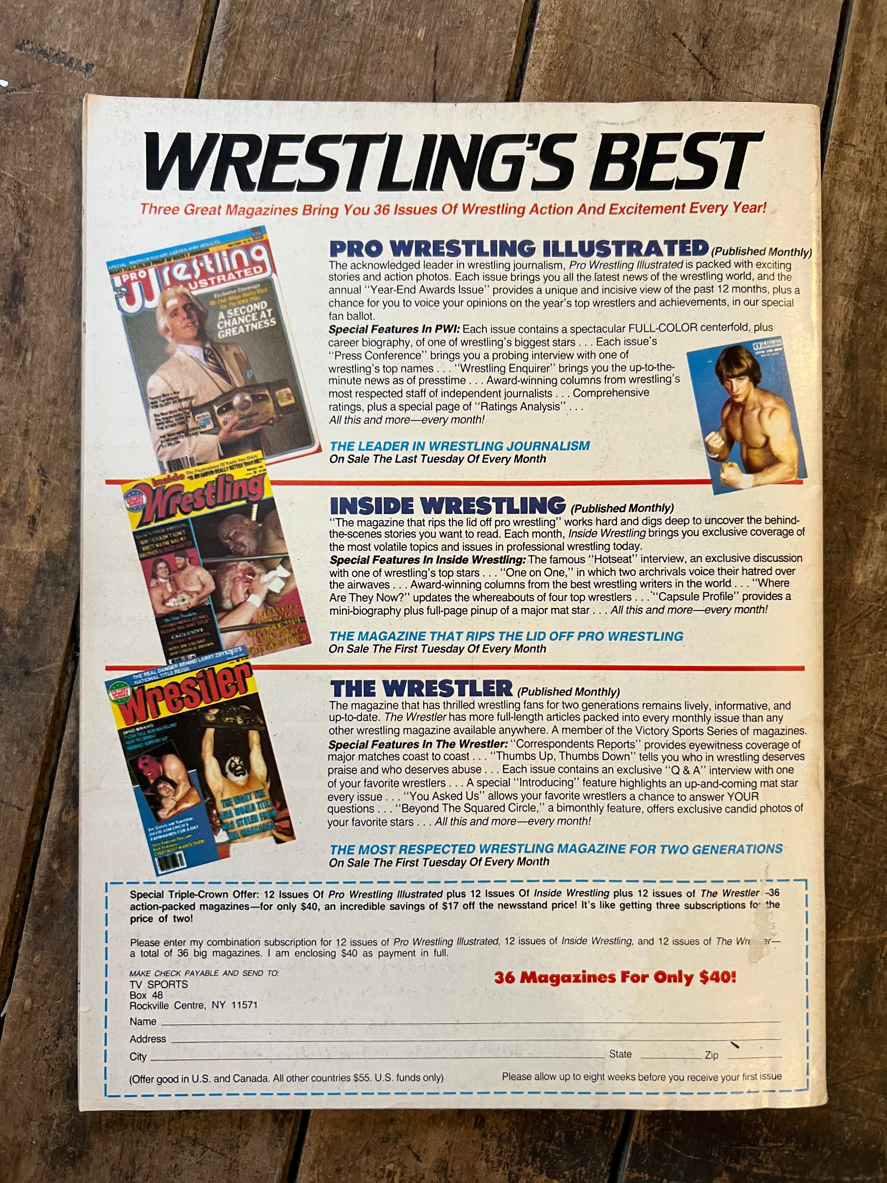 Wrestling Superstars Magazine - Fall 1984- WWE / WWF - KERRY VON ERICH