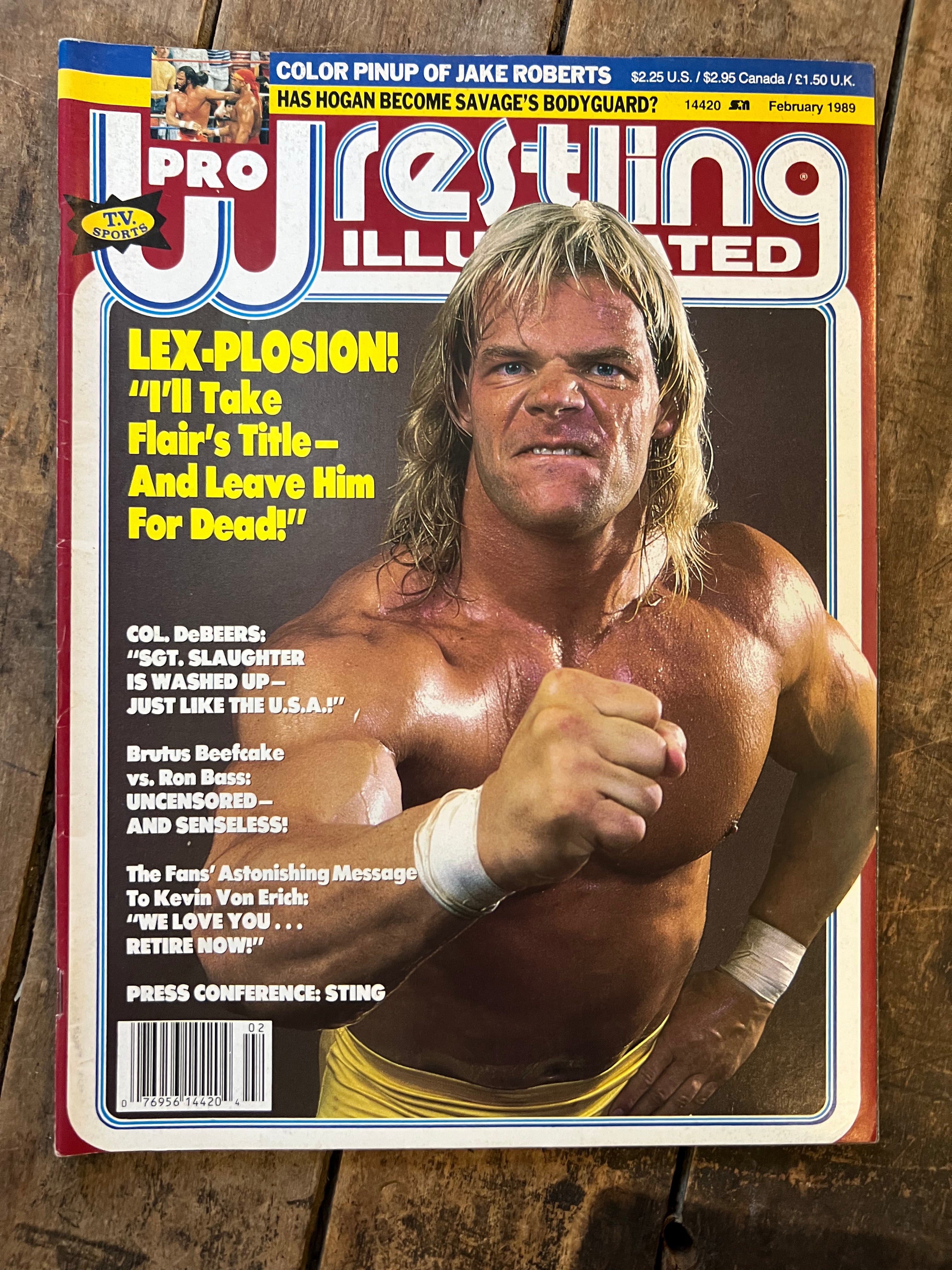 Pro Wrestling Illustrated Magazine - February 1989 - WWE / WWF - Lex Luger Cover