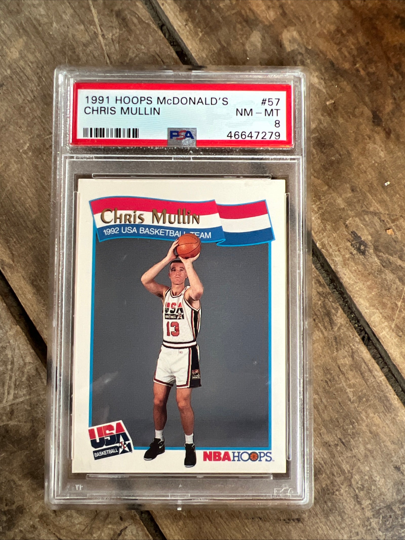 1991 NBA Hoops - Chris Mullin - Olympic Team USA Dream Team - Graded PSA NM-MT 8