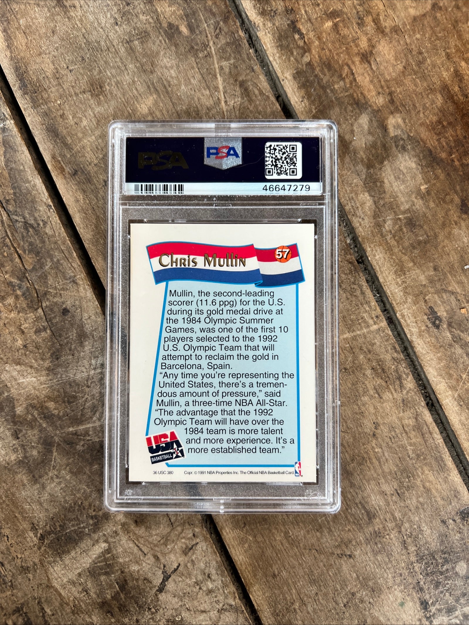 1991 NBA Hoops - Chris Mullin - Olympic Team USA Dream Team - Graded PSA NM-MT 8