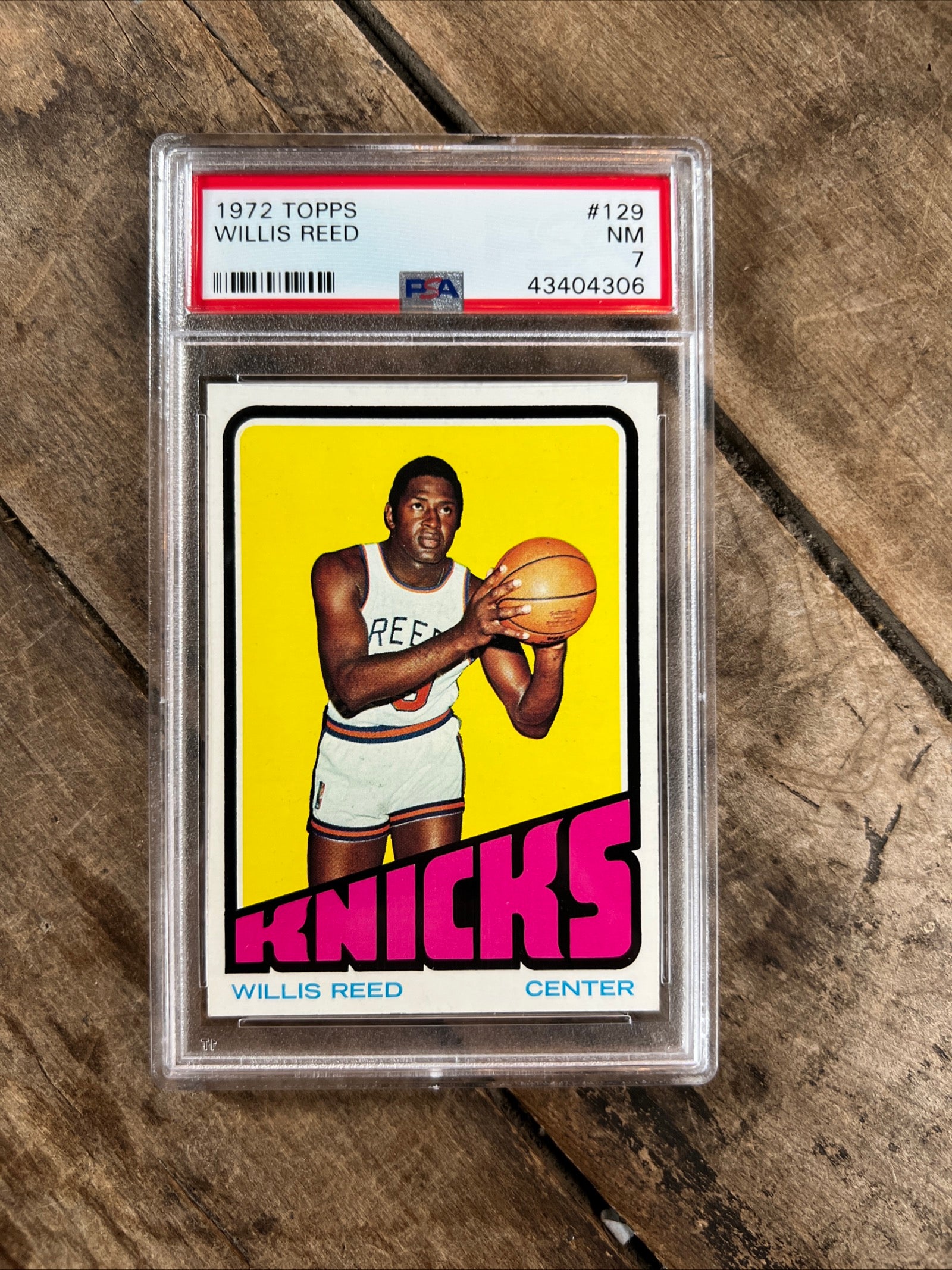 1972 Topps NBA Basketball - Willis Reed - New York Knicks - Graded PSA NM 7