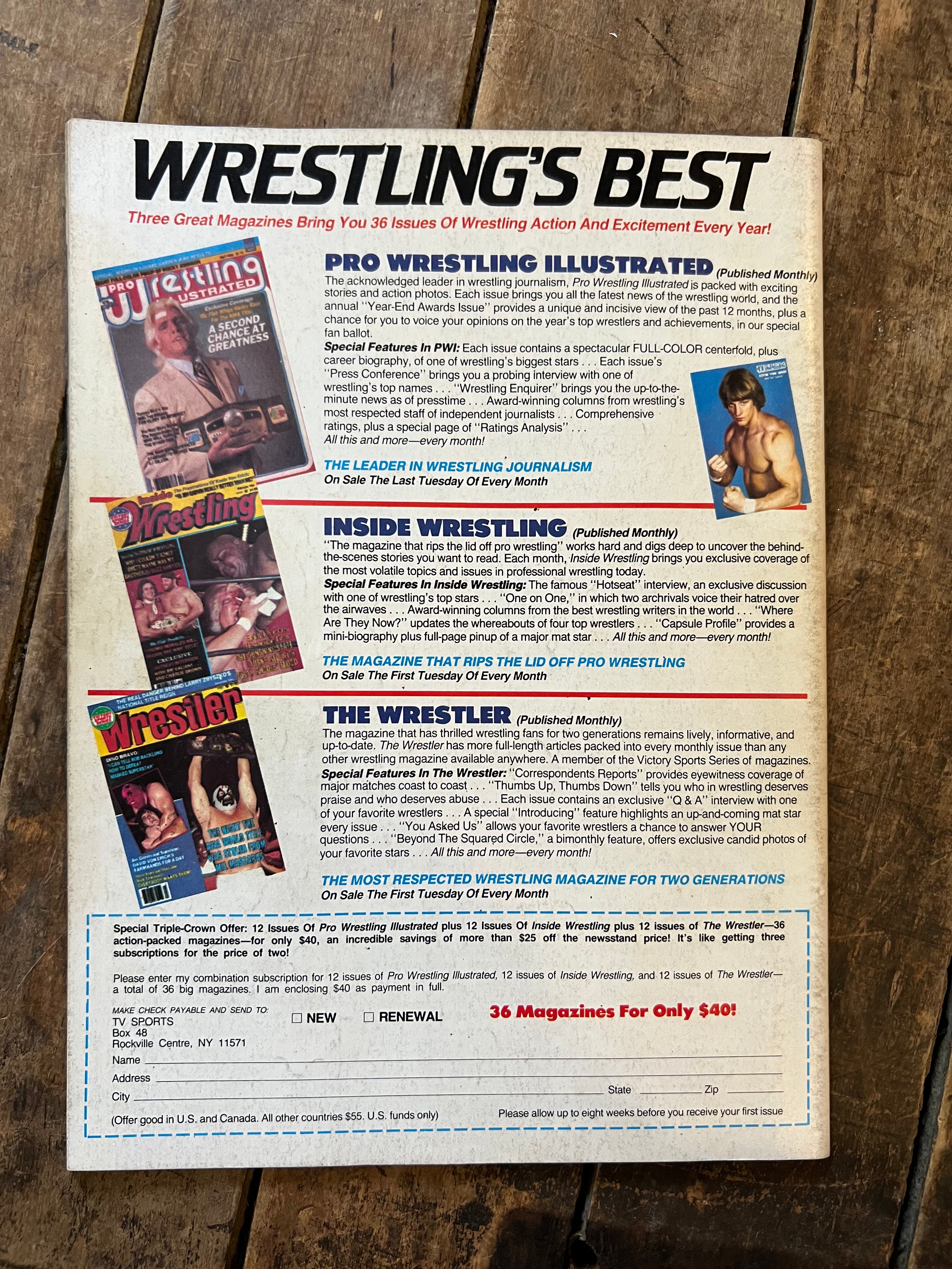 Inside Wrestling Magazine - October 1985 - WWE / WWF - IWF Champion Misty Blue