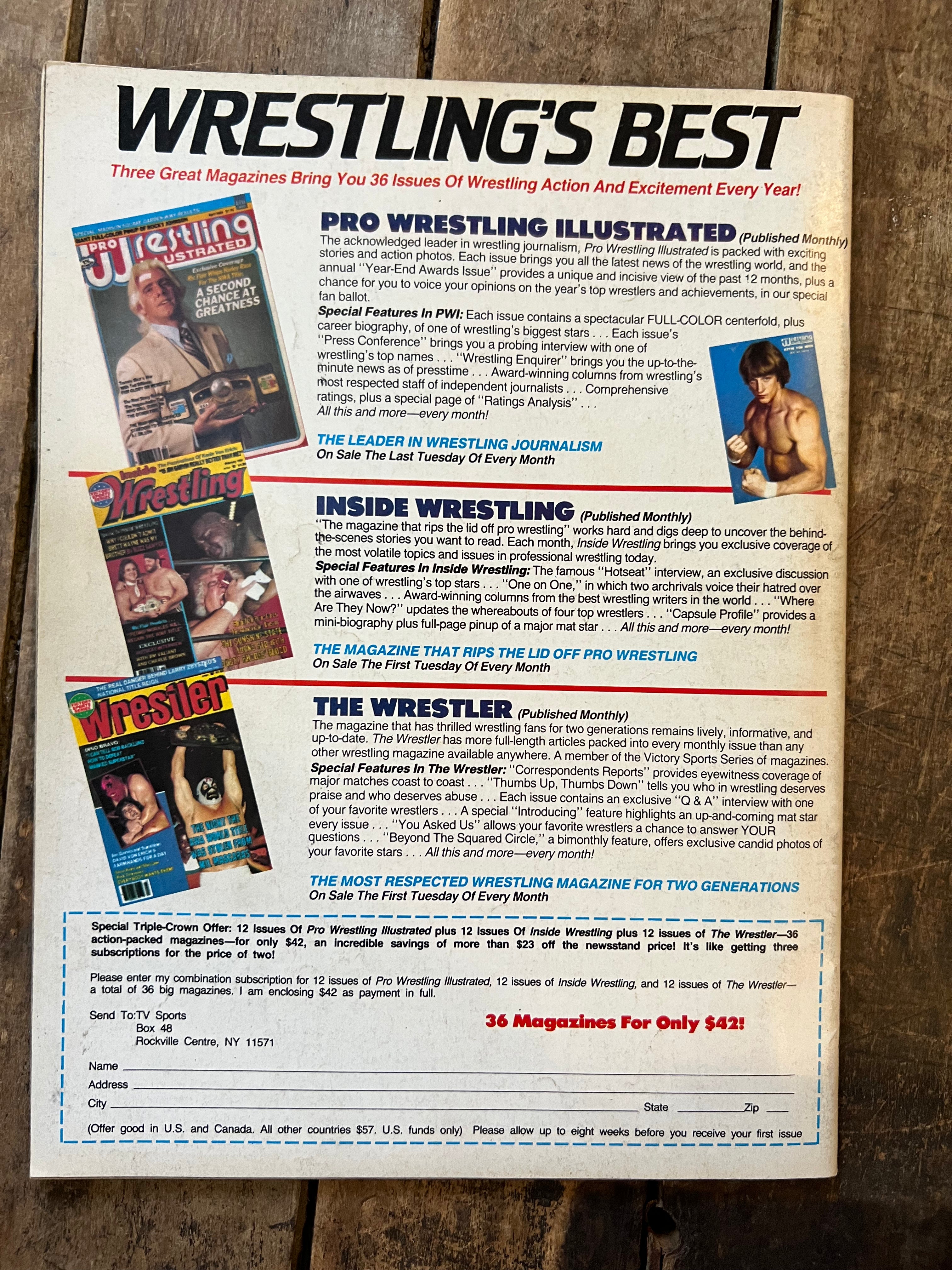 Victory Sports Wrestler Magazine - January 1986 - WWF / WWE - Dusty Rhodes
