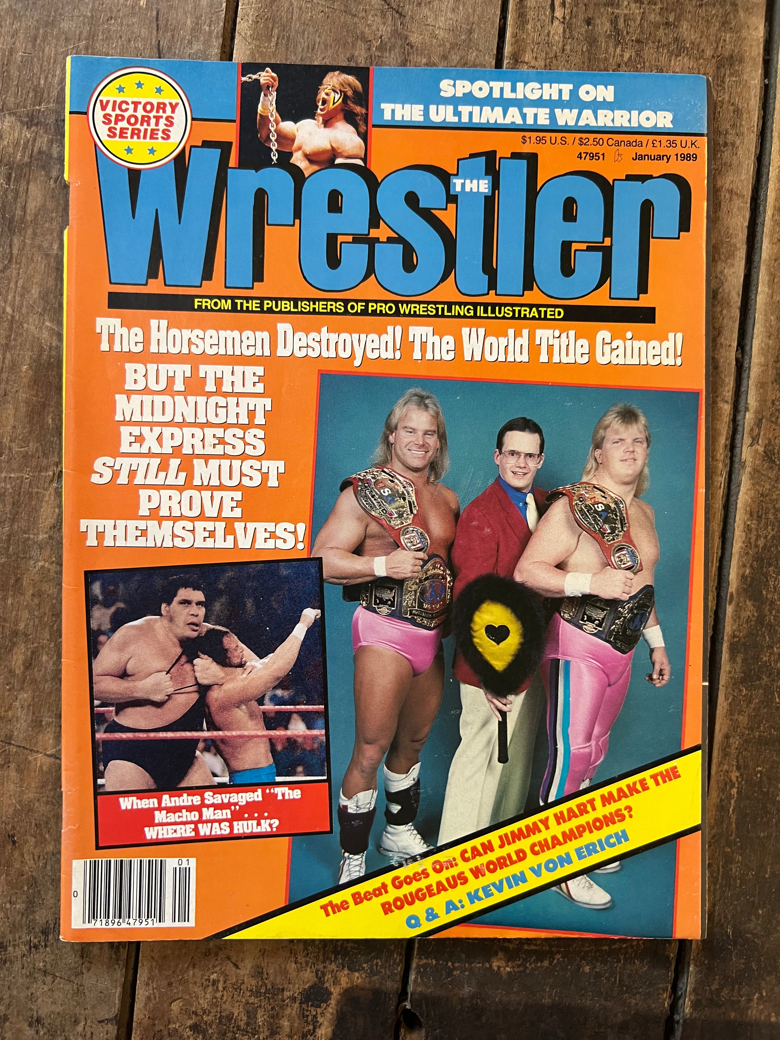 Victory Sports The Wrestler Magazine - January 1989 - WWF / WWE - The Fabulous Rougeaus Cover