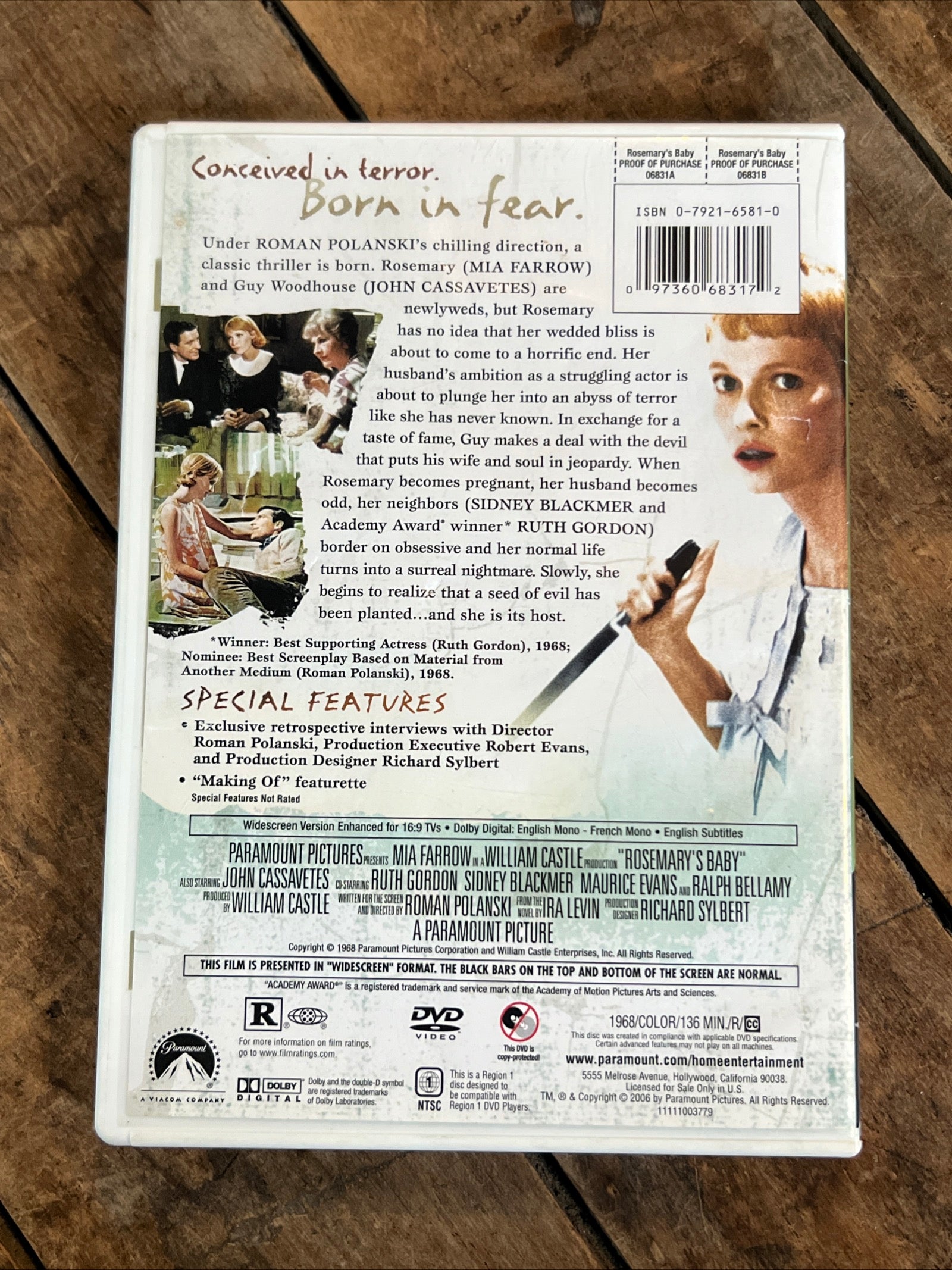 Rosemary’s Baby ( DVD 1968 ) Horror / Drama [R]