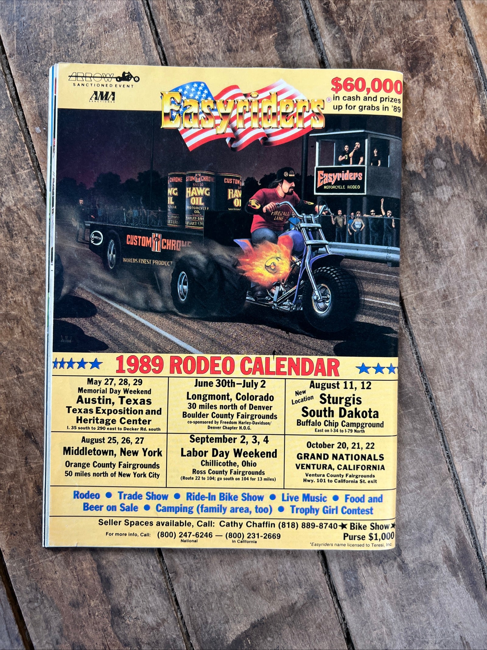 BIKER an Easyriders Magazine - October 1989 Issue  - Sturgis Centerfold