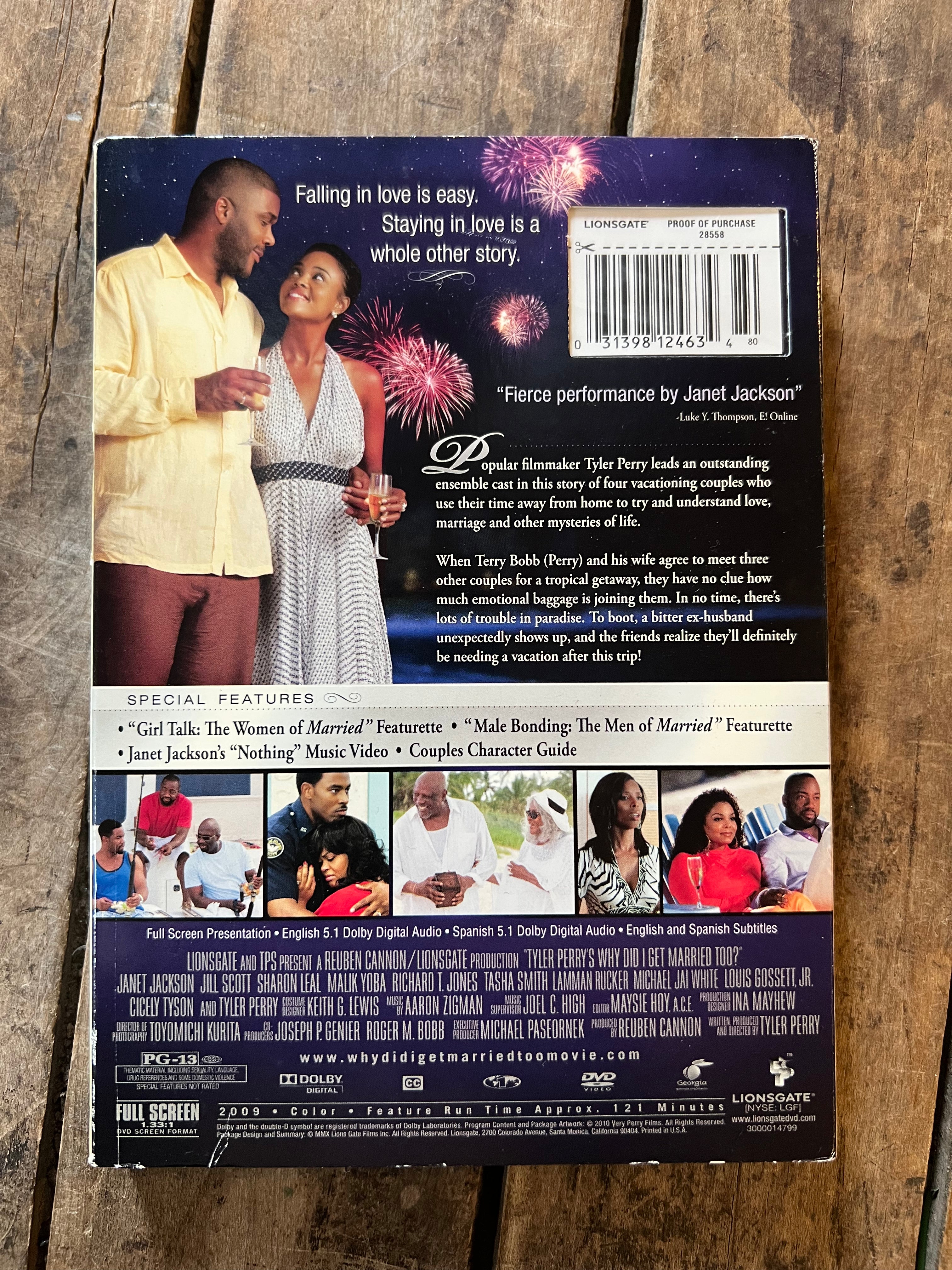 Why Did I Get Married Too? ( DVD 2010 ) Tyler Perry & Janet Jackson - New Sealed