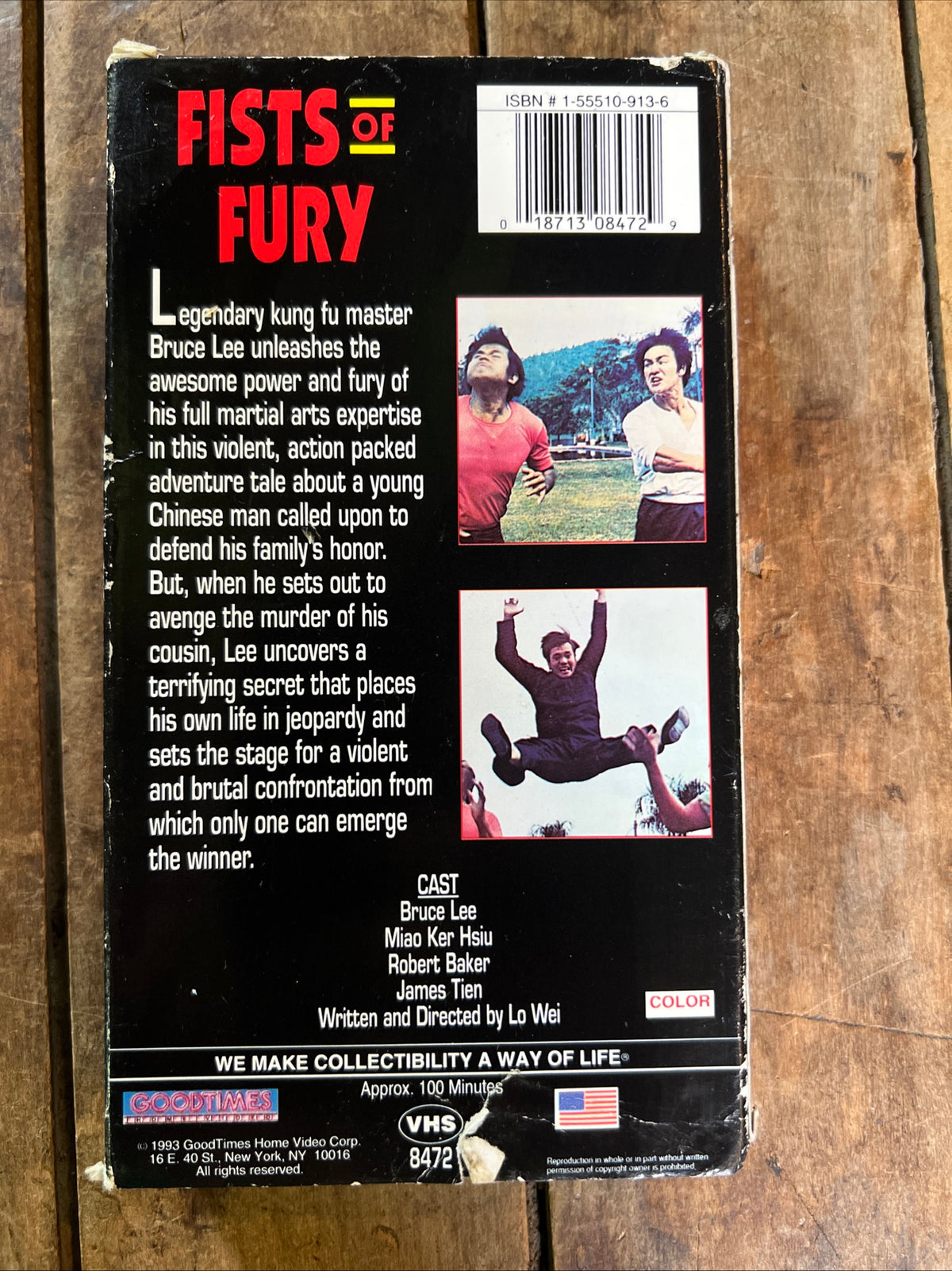 Fists Of Fury ( VHS 1972 ) Action / Thriller [R] Starring Bruce Lee