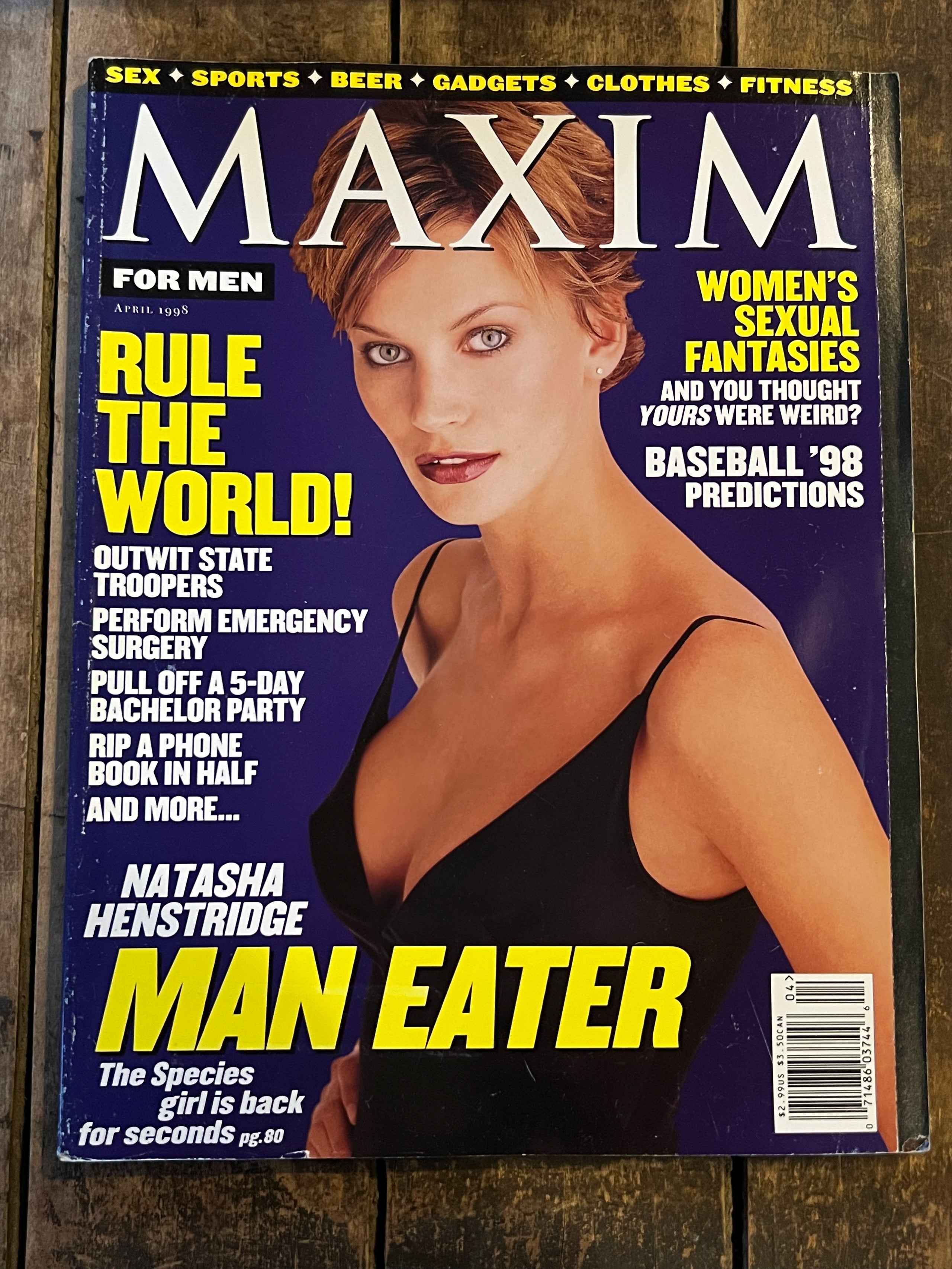 MAXIM Magazine For Men - April 1998 Issue - Natasha Henstridge Cover