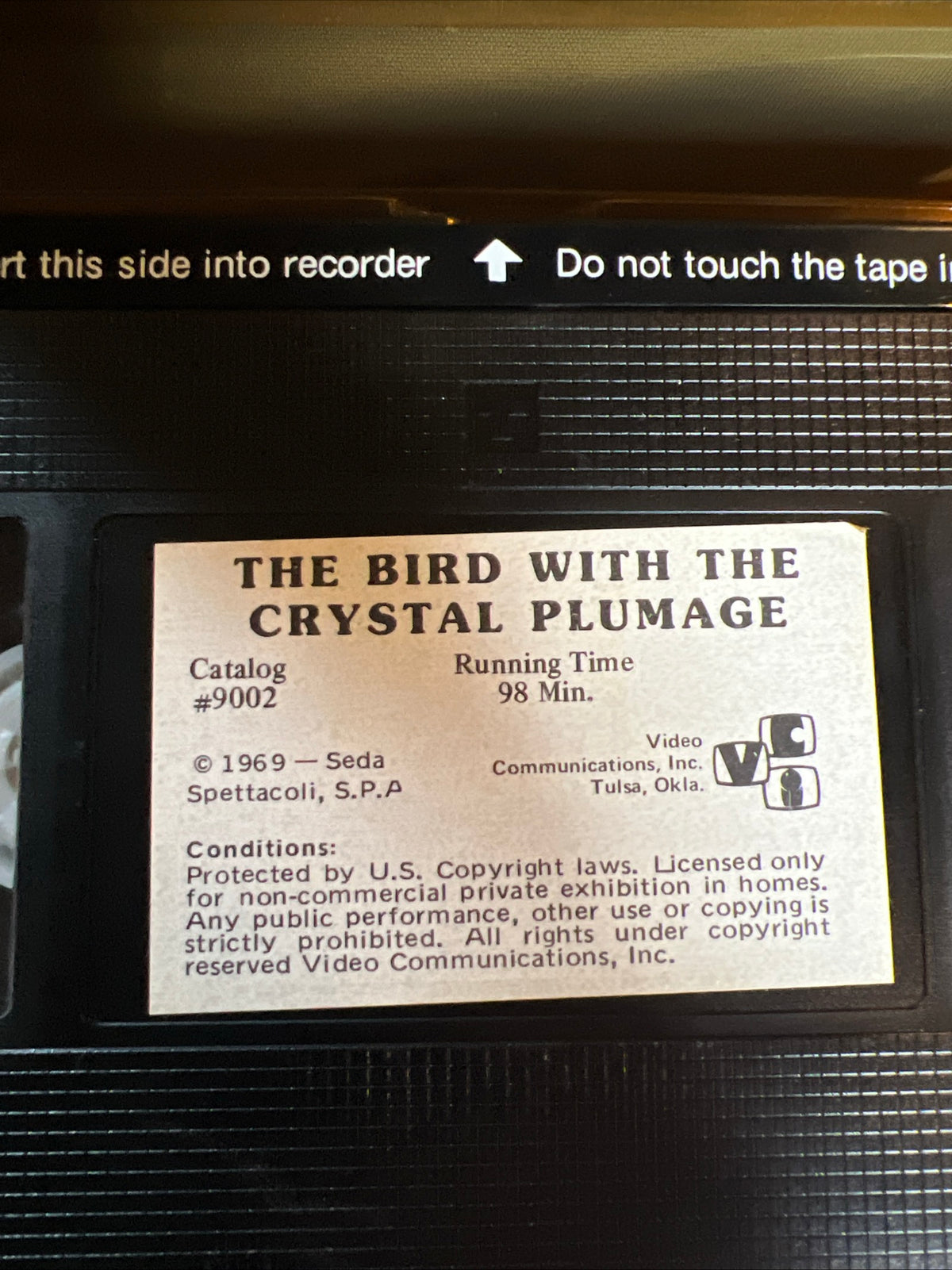 The Bird With The Crystal Plumage ( Clam Shell VHS 1970 ) Horror / Mystery [PG]