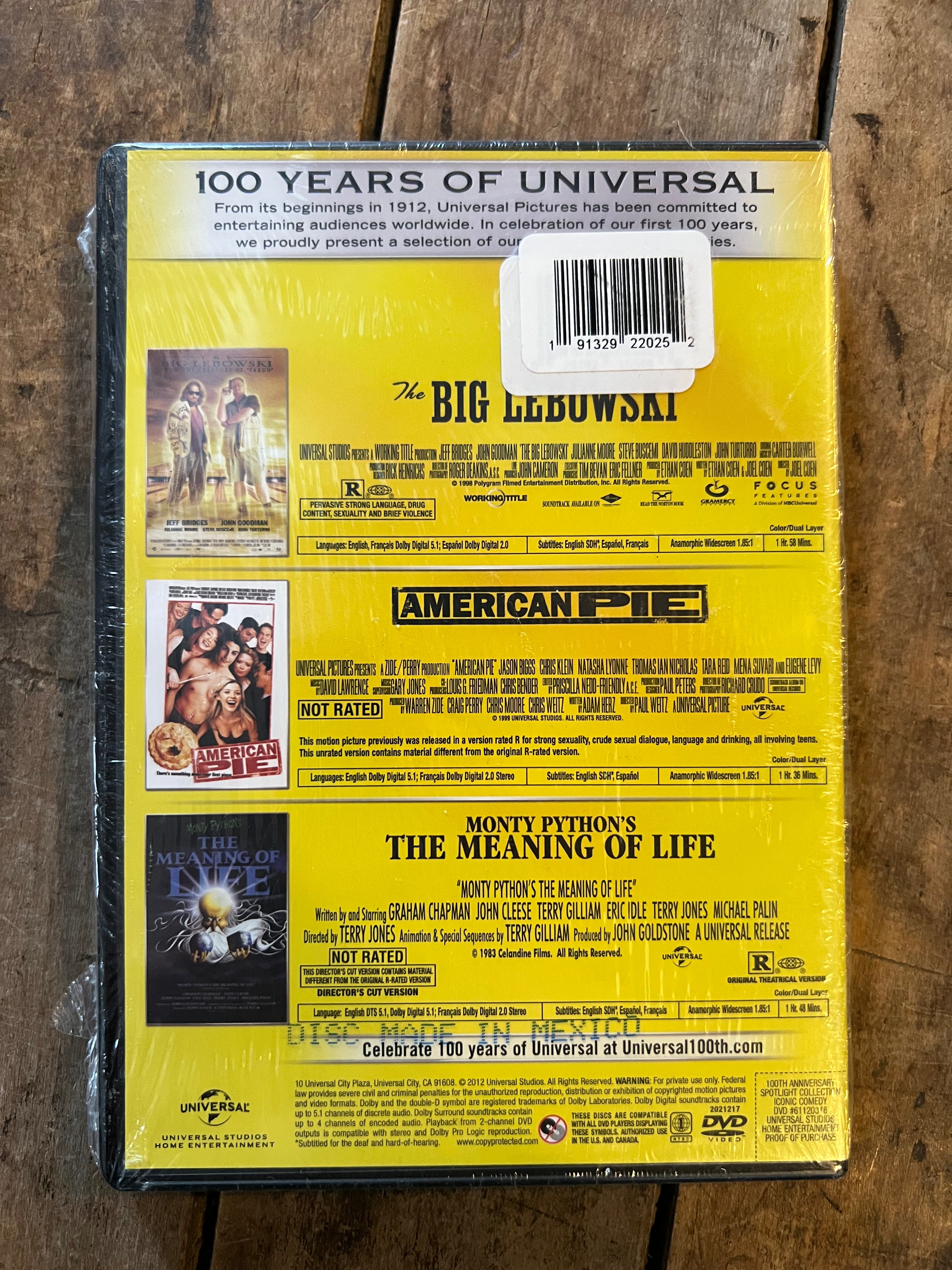 The Big Lebowski / American Pie / Monty Python’s The Meaning Of Life ( DVD Set )