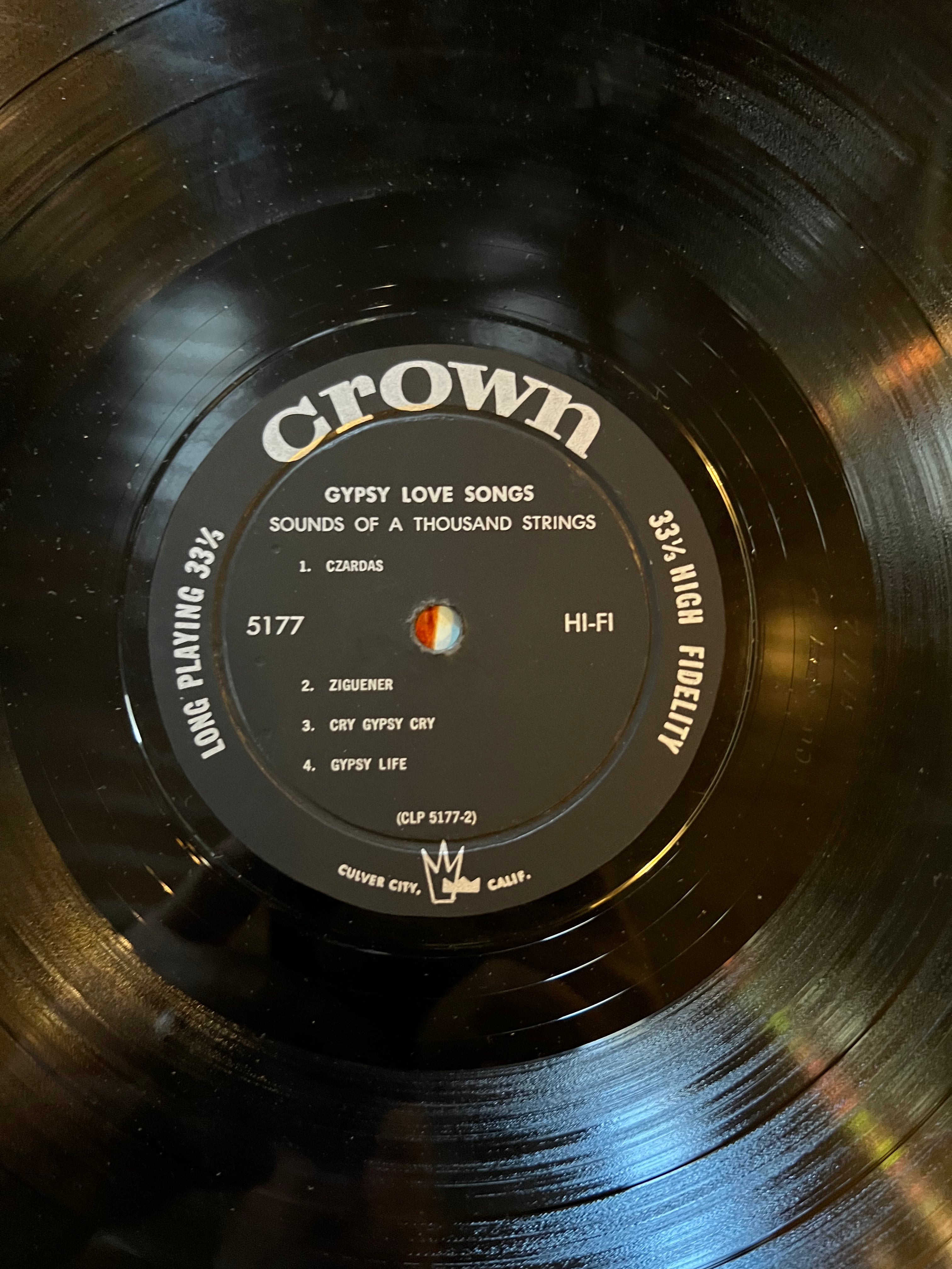 Sounds Of A Thousand Strings - Gypsy Love Songs - 1960 Record - LP Vinyl Album