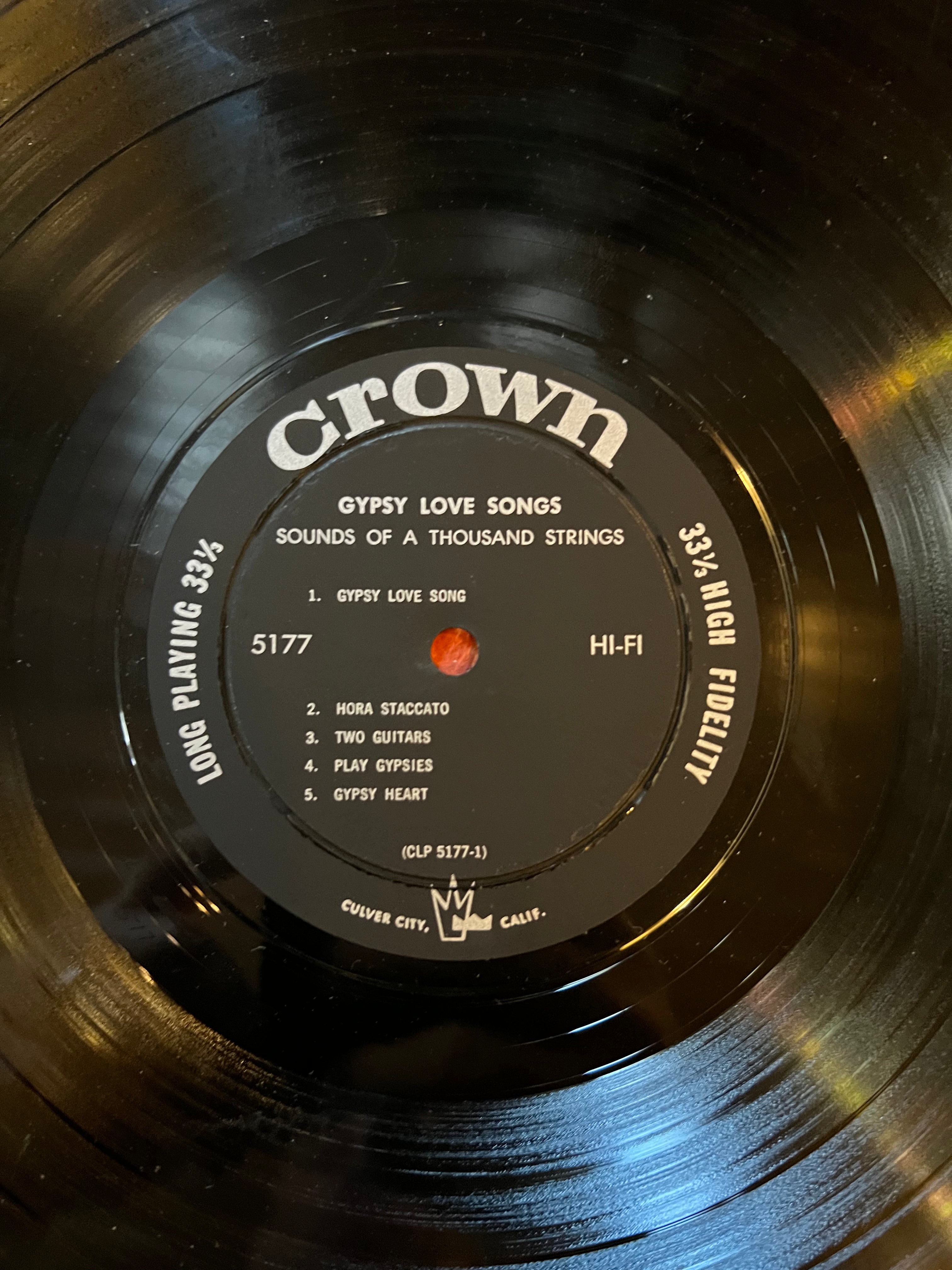 Sounds Of A Thousand Strings - Gypsy Love Songs - 1960 Record - LP Vinyl Album