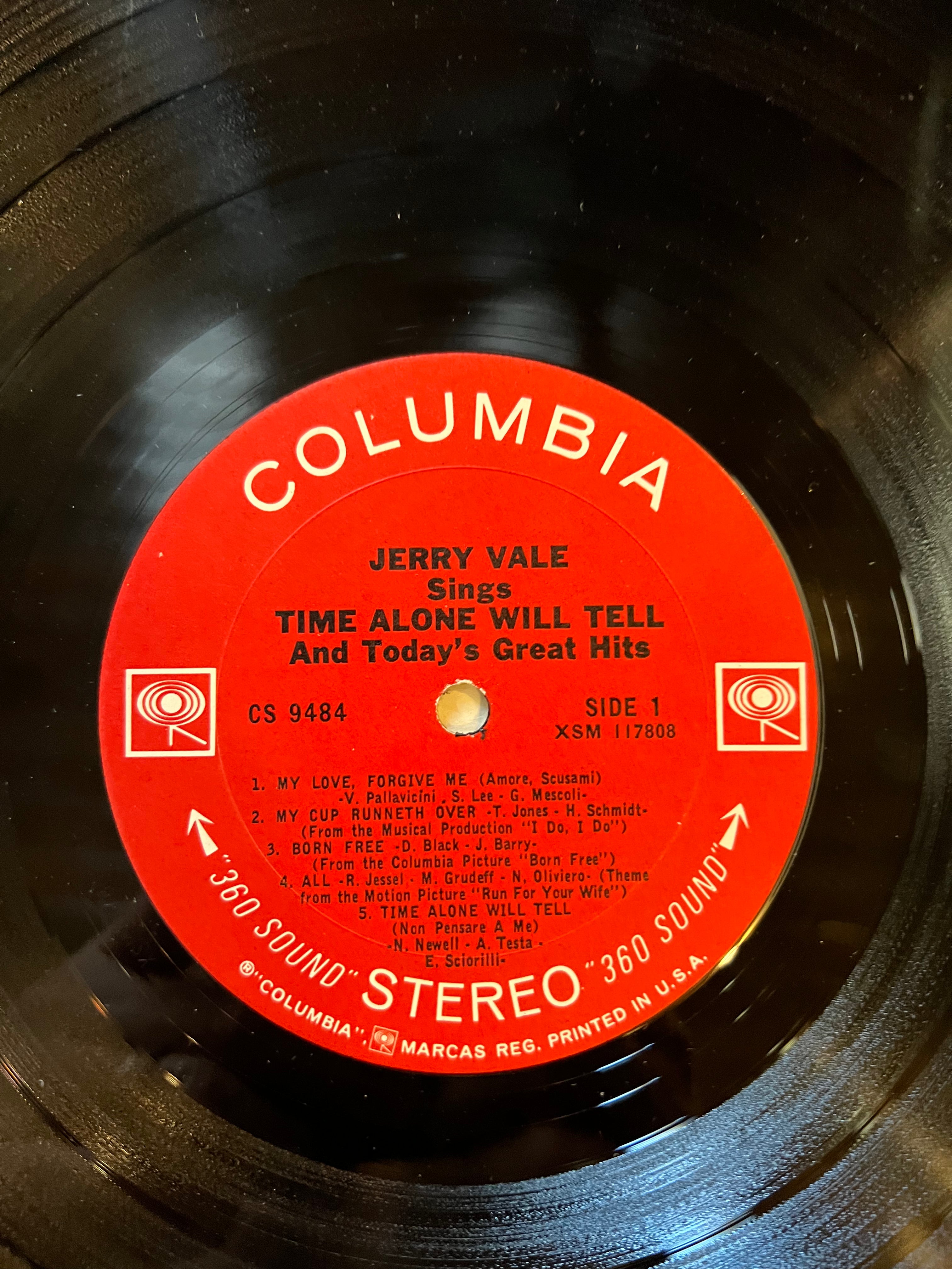 Jerry Vale - Time Alone Will Tell and Other Great Hits of Today - 1967 Columbia Record - LP Vinyl Album