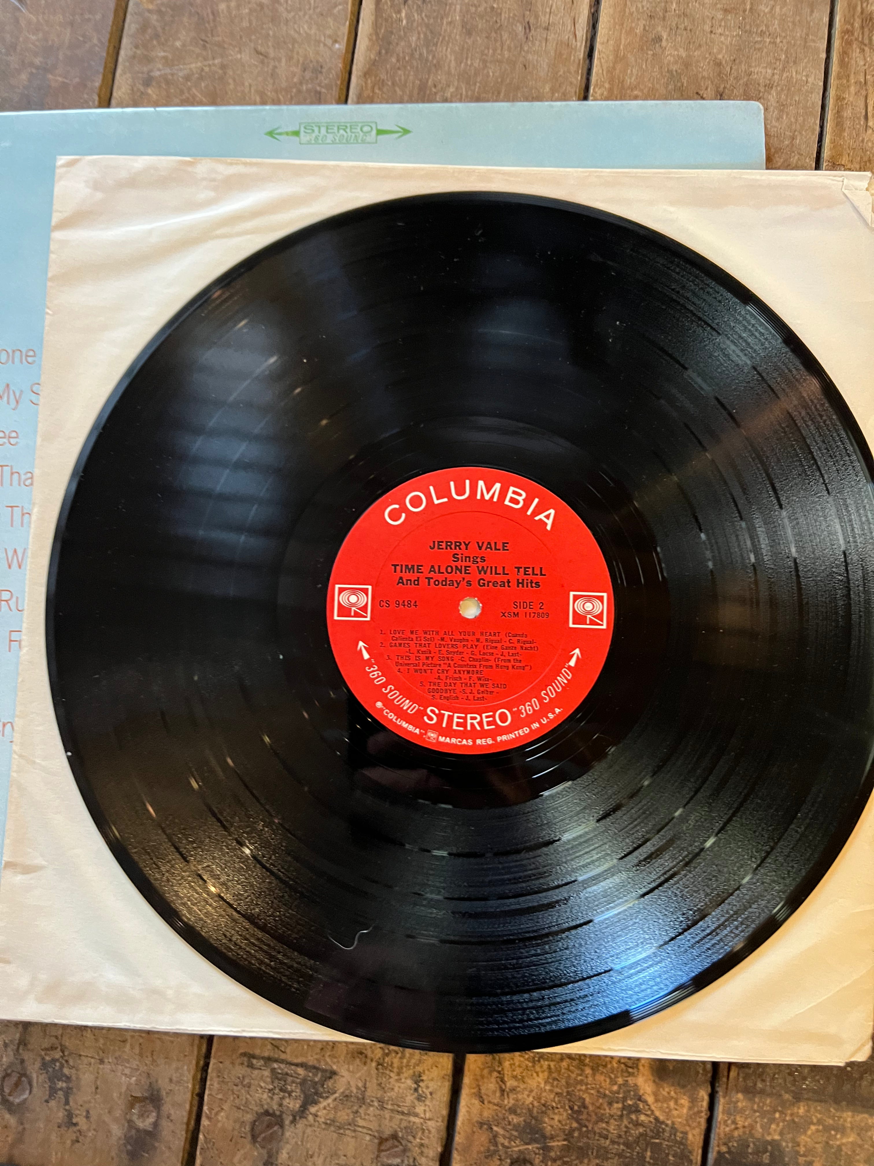 Jerry Vale - Time Alone Will Tell and Other Great Hits of Today - 1967 Columbia Record - LP Vinyl Album