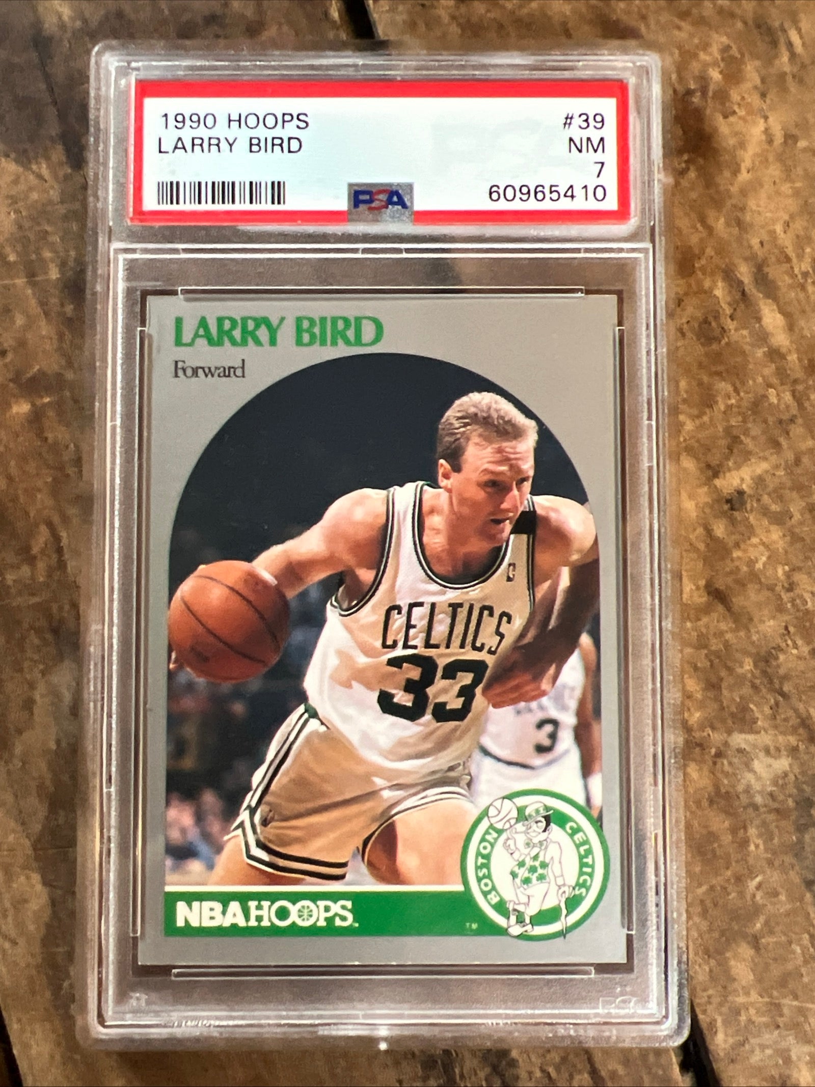 1990 Hoops Basketball Card - Larry Bird Boston Celtics - PSA NM 7