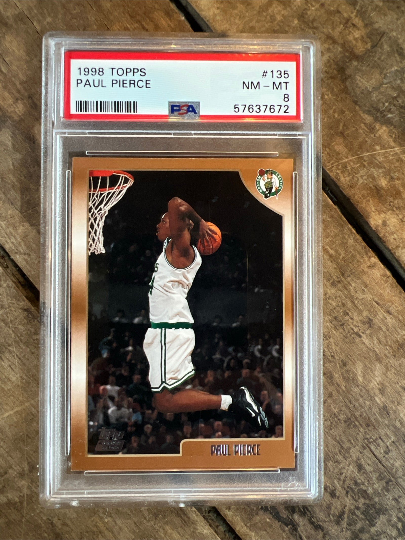 1998 Topps Basketball Card - Paul Pierce Boston Celtics - PSA NM-MT 8