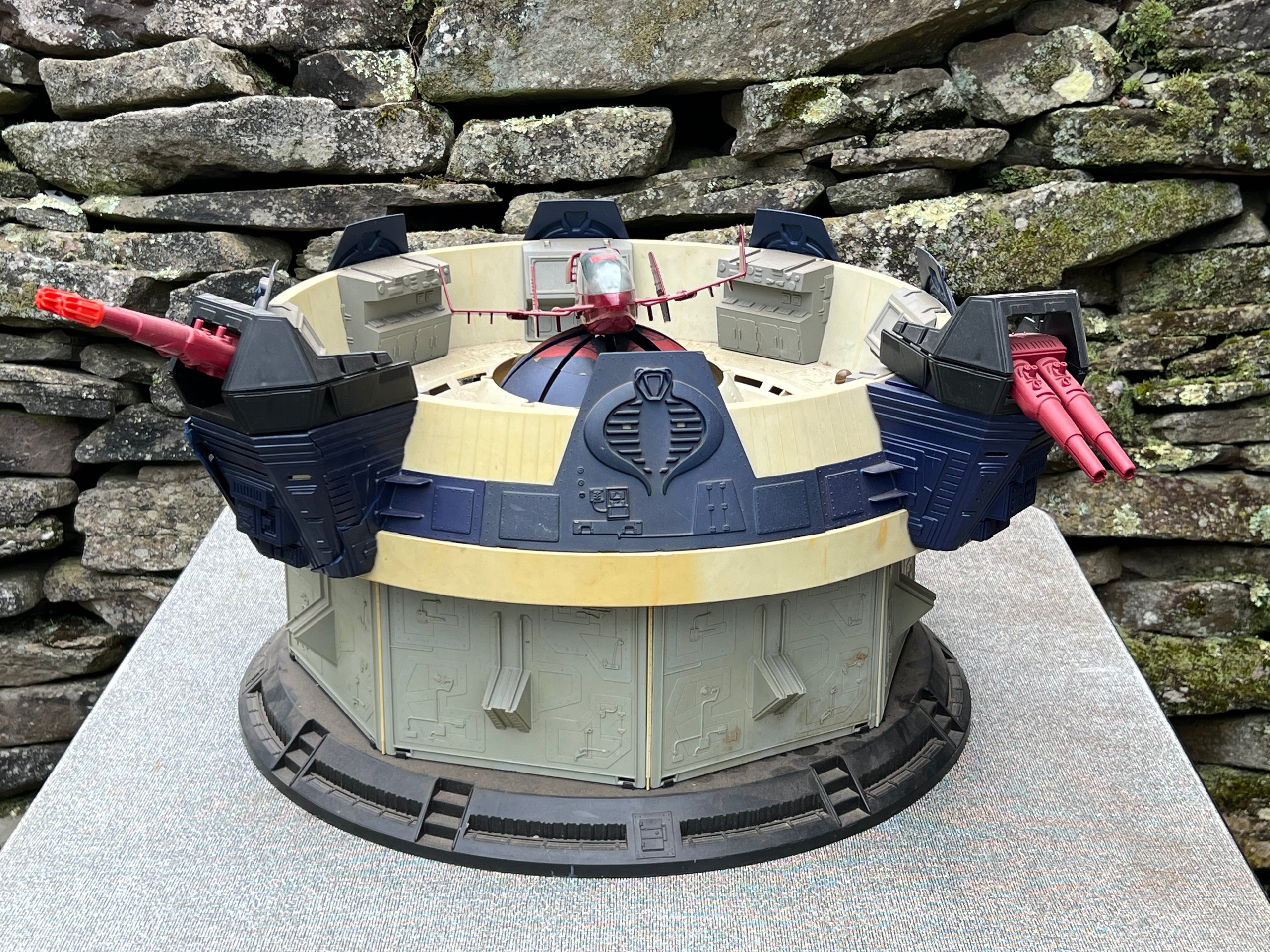 1986 Hasbro GI JOE- Cobra Terror Drome playset & Firebat with AVAC Jet