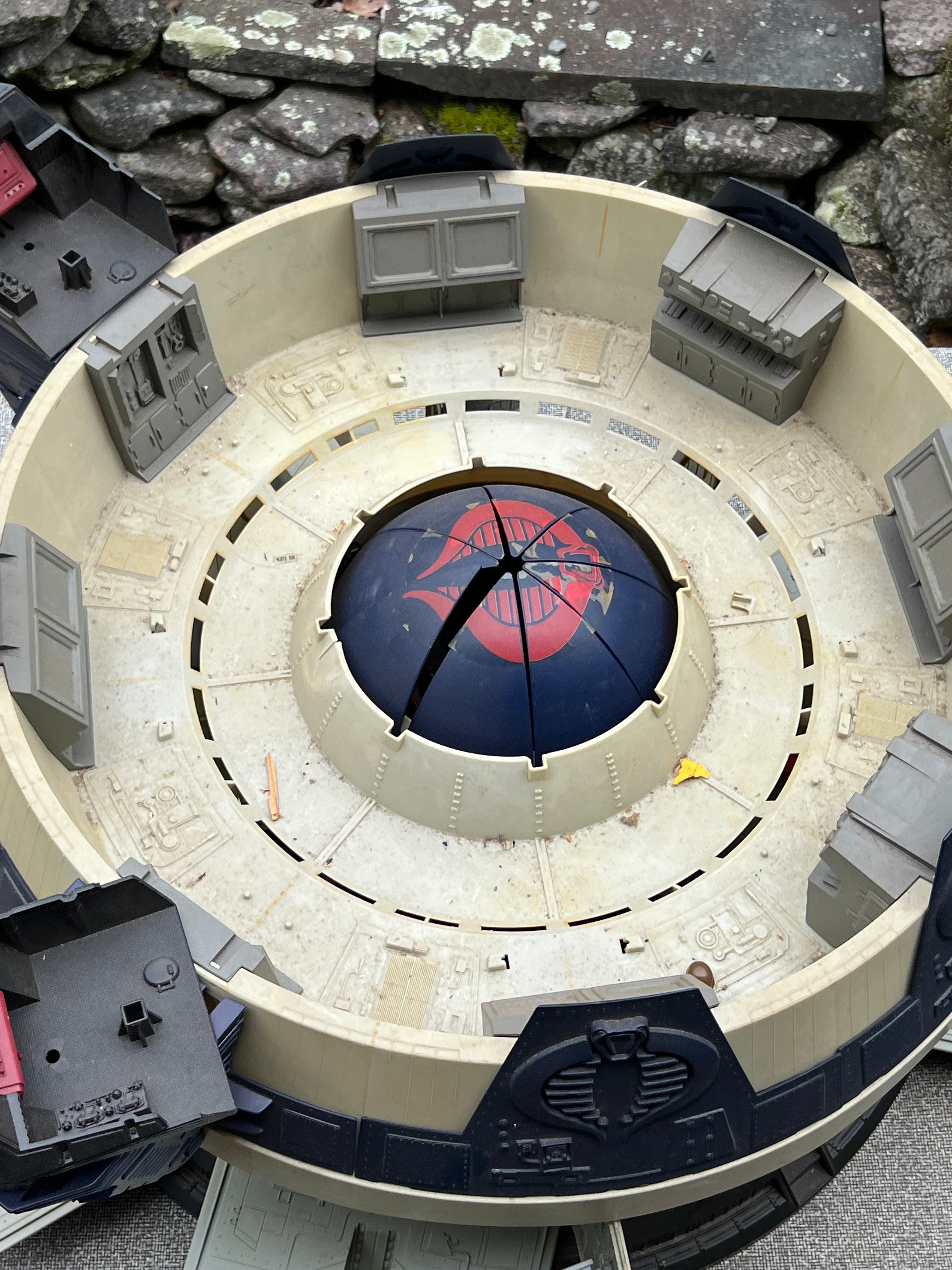 1986 Hasbro GI JOE- Cobra Terror Drome playset & Firebat with AVAC Jet