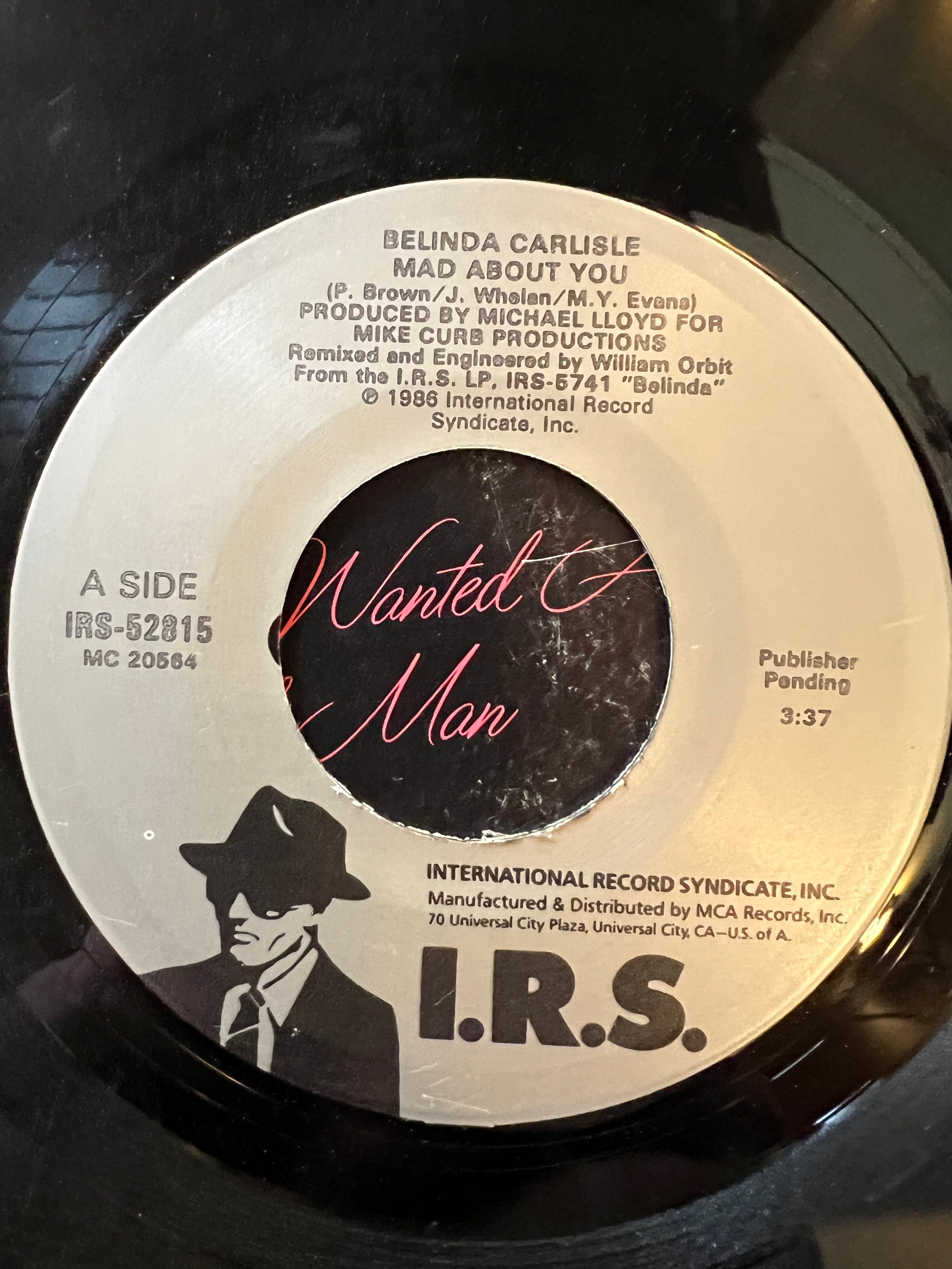 Belinda Carlisle - Mad About You - 1986 IRS Records - 45 Record Vinyl Album