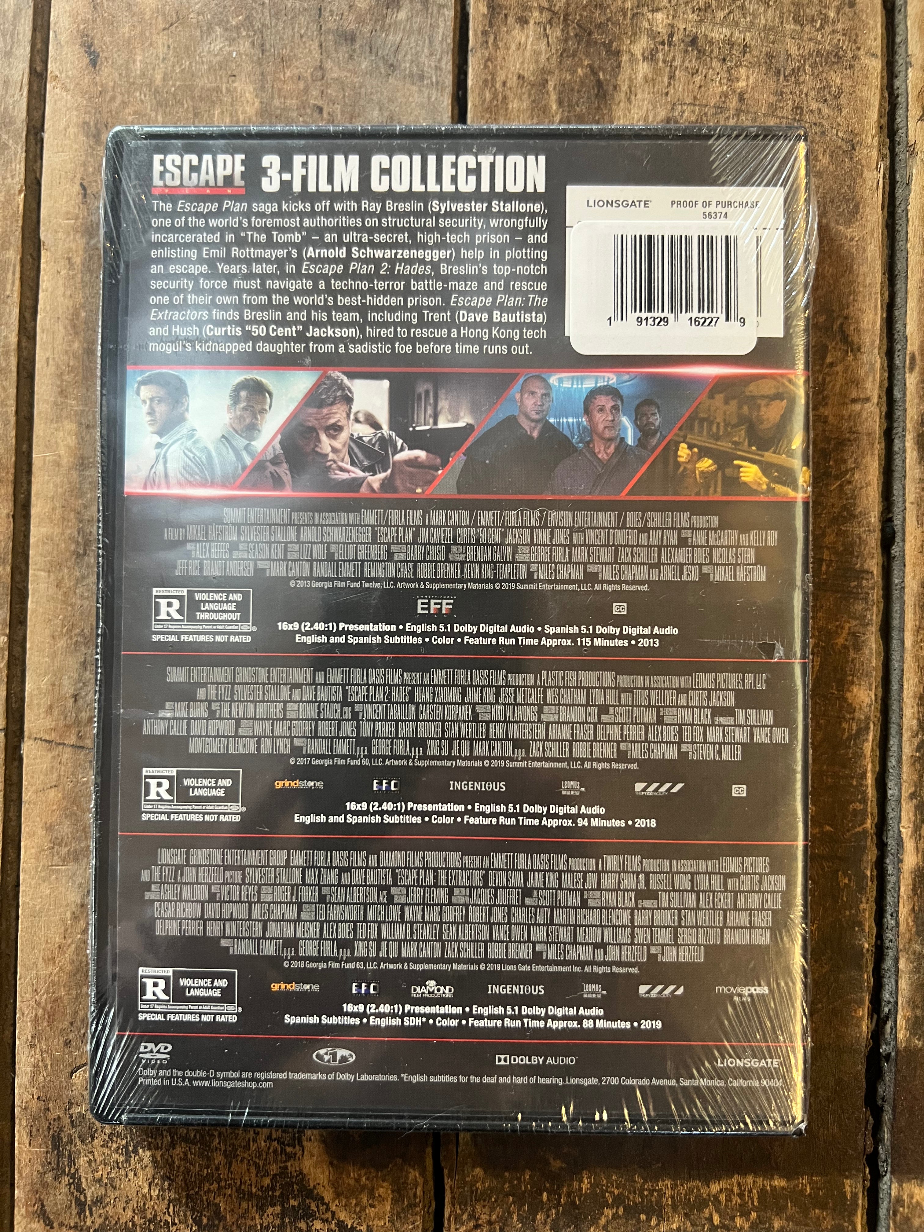 Escape Plan / 3 Film Collection ( DVD ) Sylvester Stallone - New Sealed Movie