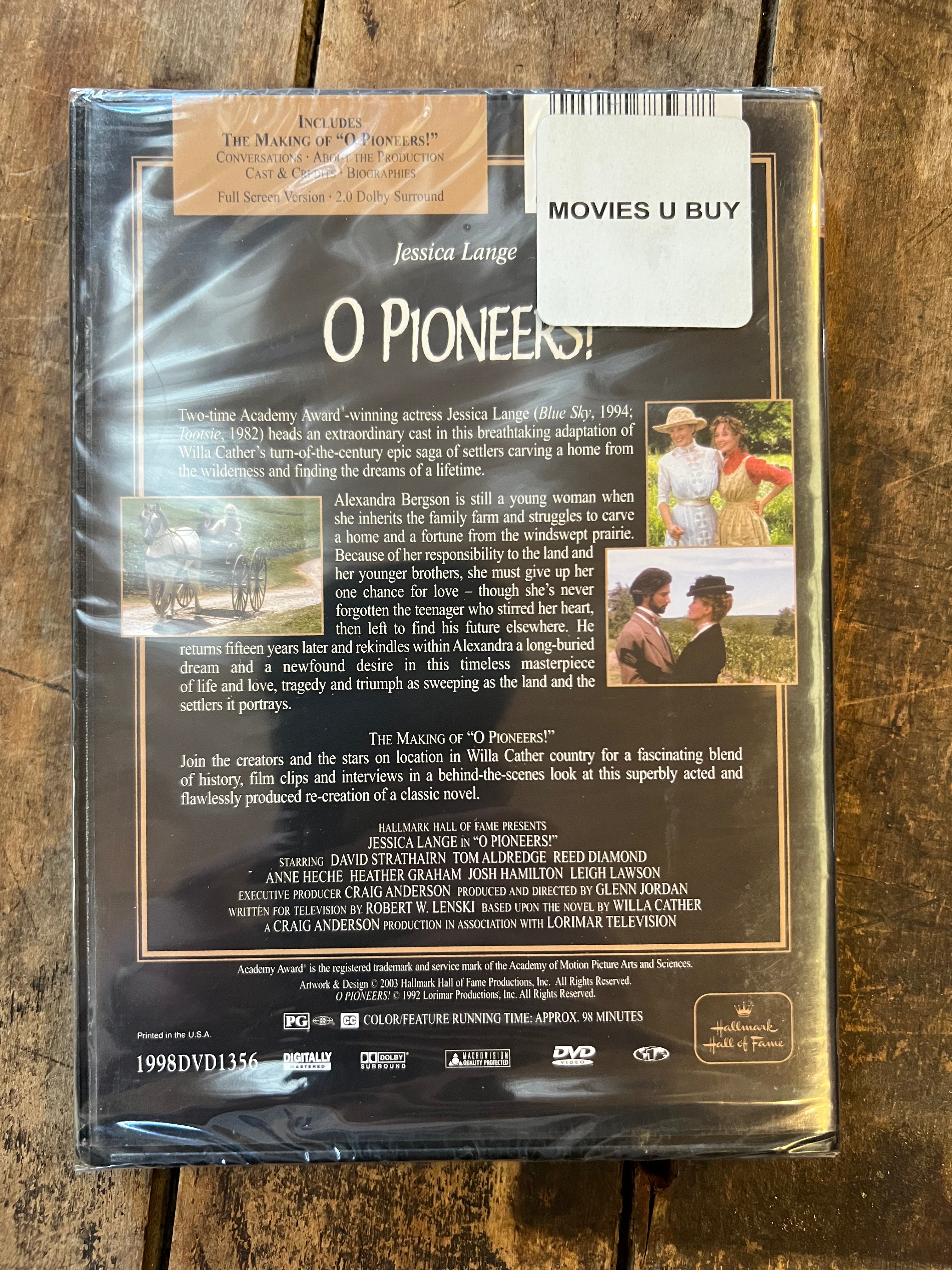 O Pioneers! (DVD 1992) Hallmark Hall Of Fame Movie - New Sealed - Jessica Lange