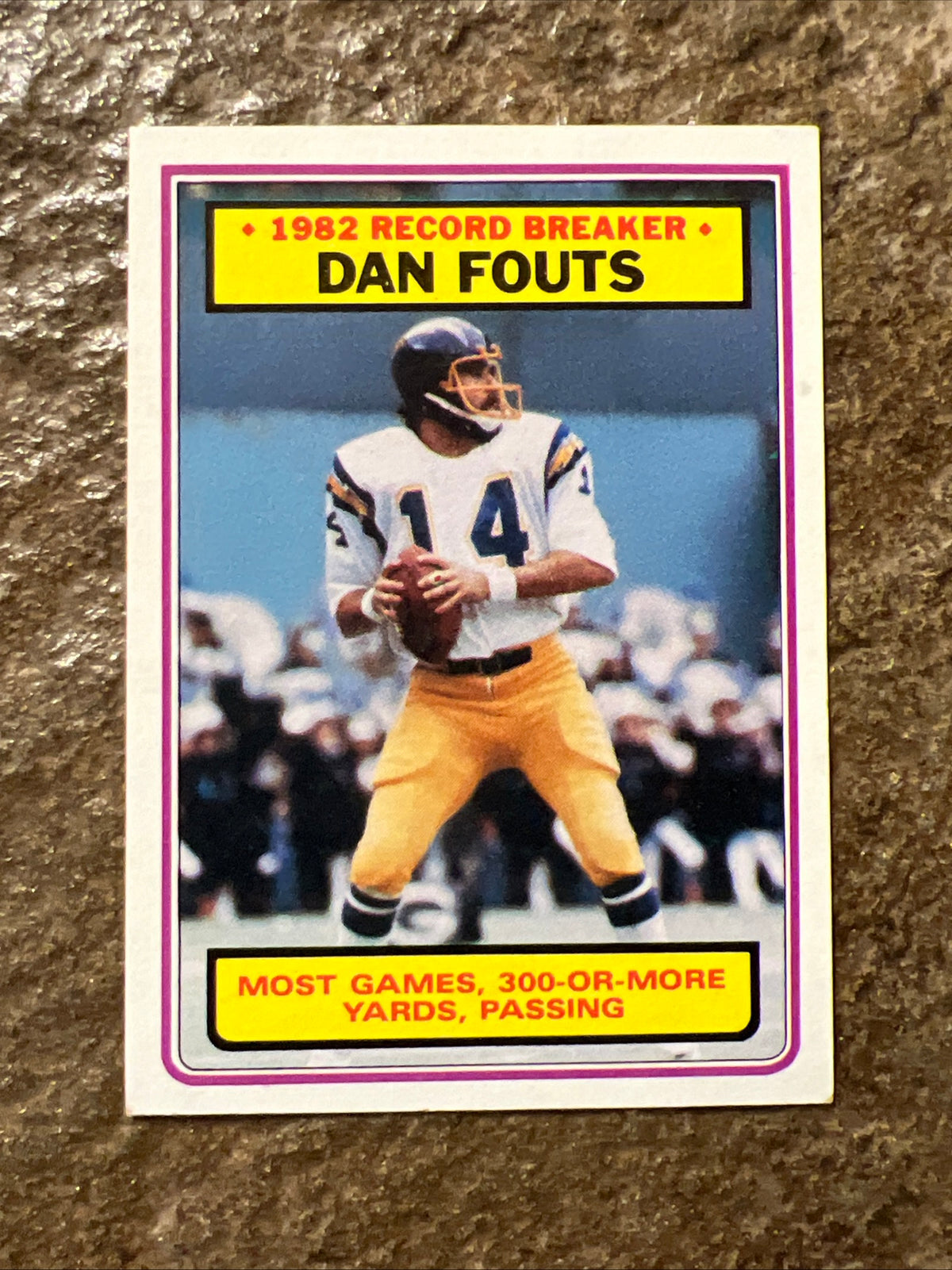 1983 Topps - Record Breaker Dan Fouts #3 - NFL San Diego Chargers QB - Football Card