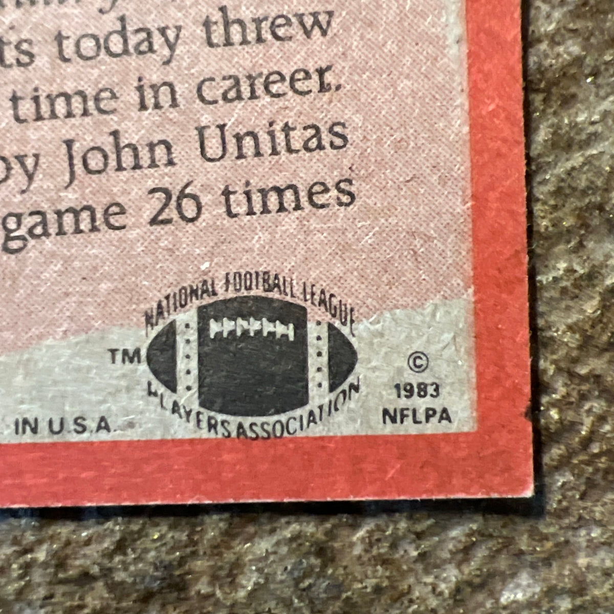 1983 Topps - Record Breaker Dan Fouts #3 - NFL San Diego Chargers QB - Football Card