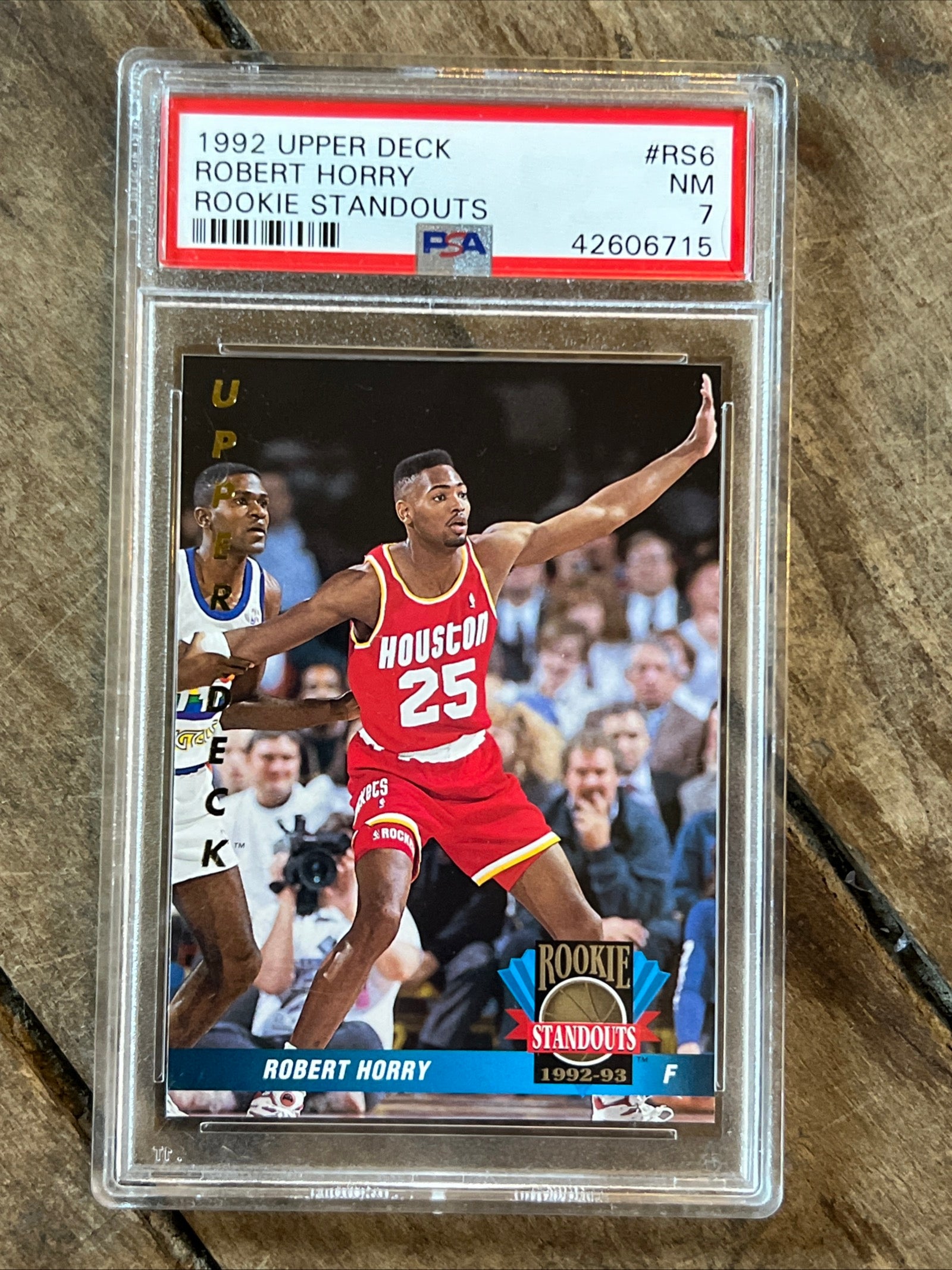 1992 Upper Deck NBA Basketball Card - Robert Horry Houston Rockets - ROOKIE STANDOUTS PSA NM 7