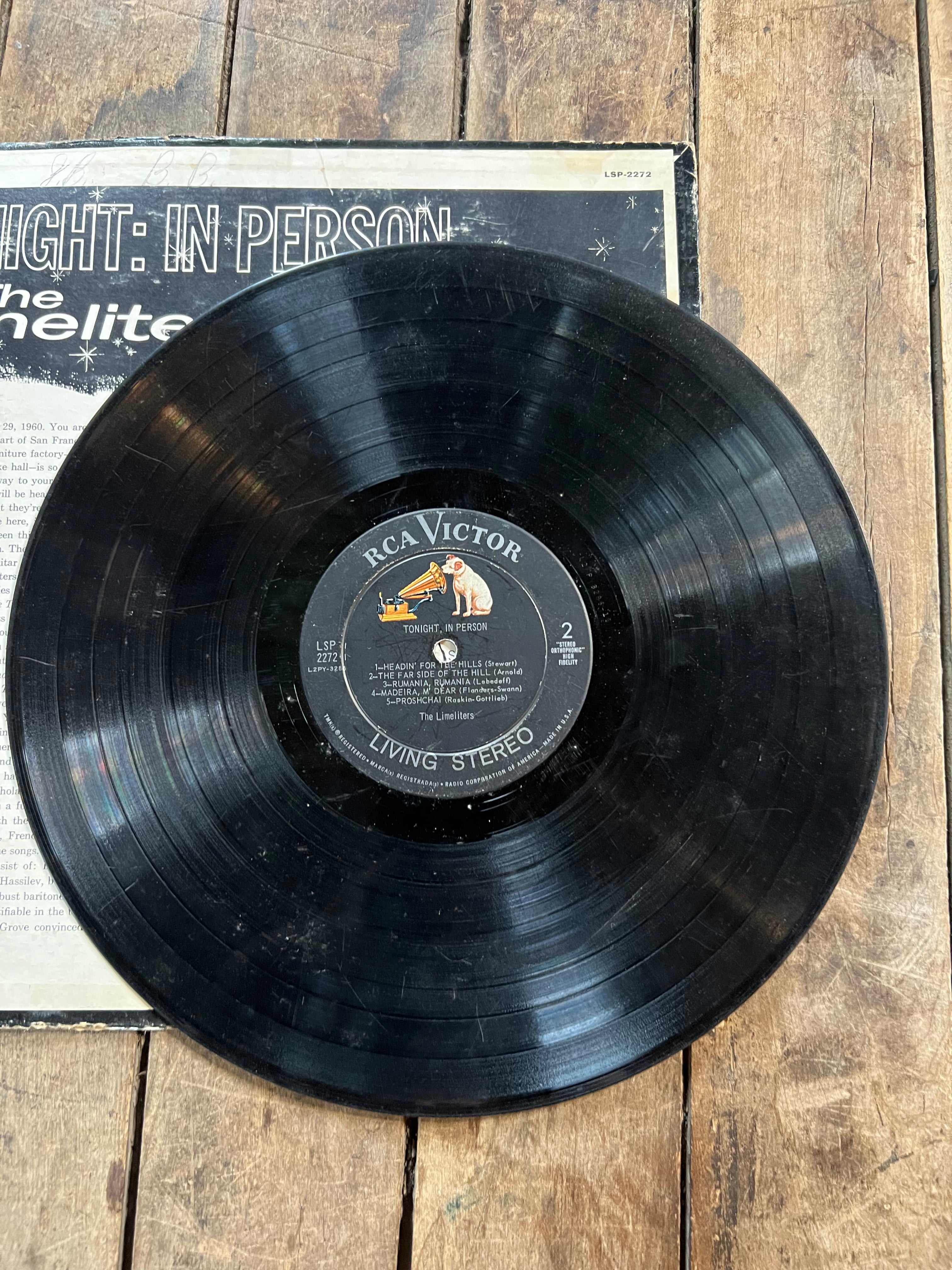 The Limeliters “Tonight : In Person “ 1961 RCA Victor Records - Vinyl LP Album