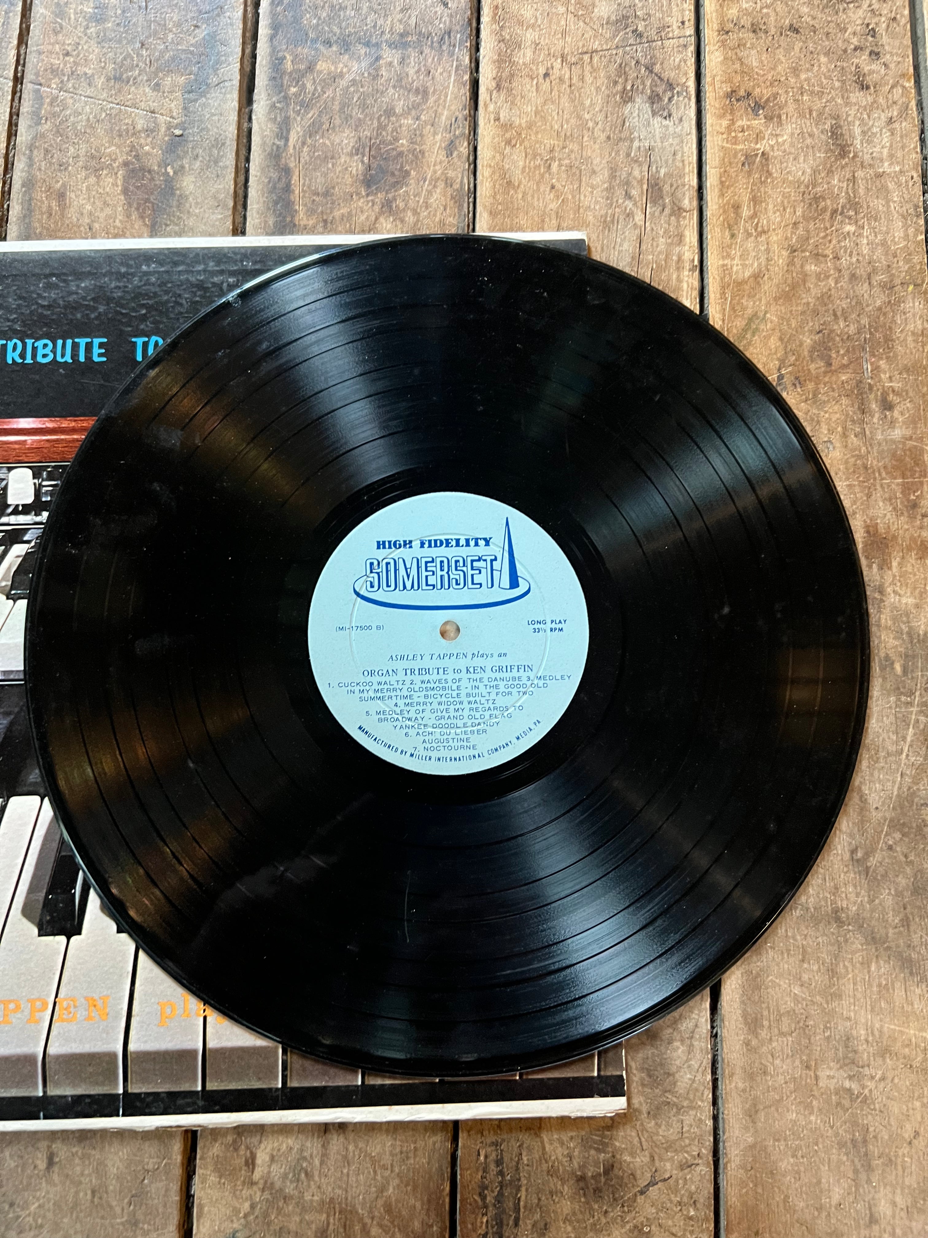 Ashley Tappen - An Organ Tribute To Ken Griffin - Somerset Records Vinyl LP Album