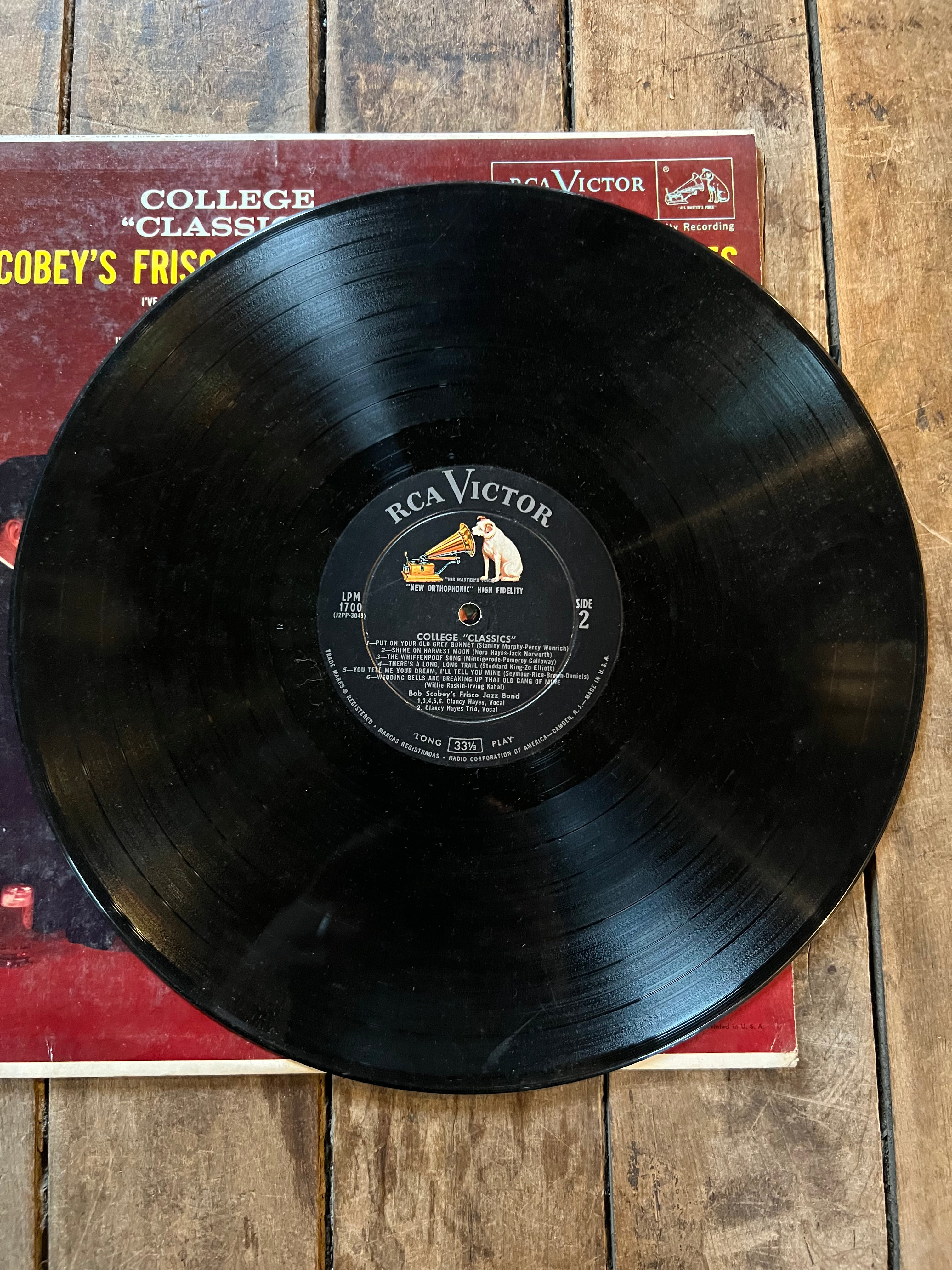 Bob Scobey’s Frisco Band with Clancy Hayes “College Classics “ 1959 RCA Victor Records Vinyl LP