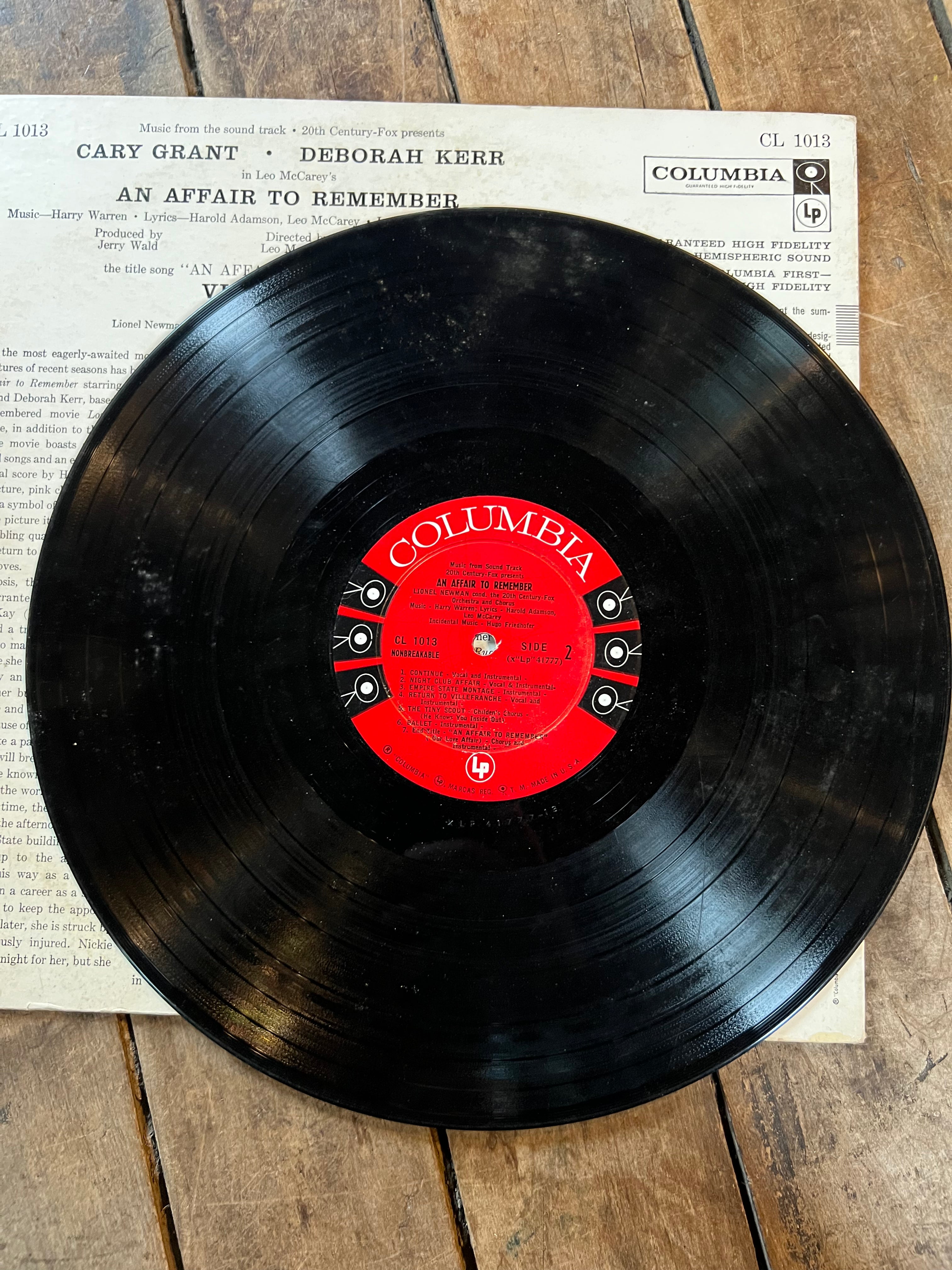 An Affair To Remember - Cary Grant & Deborah Kerr - 1957 Columbia Records Vinyl LP Album