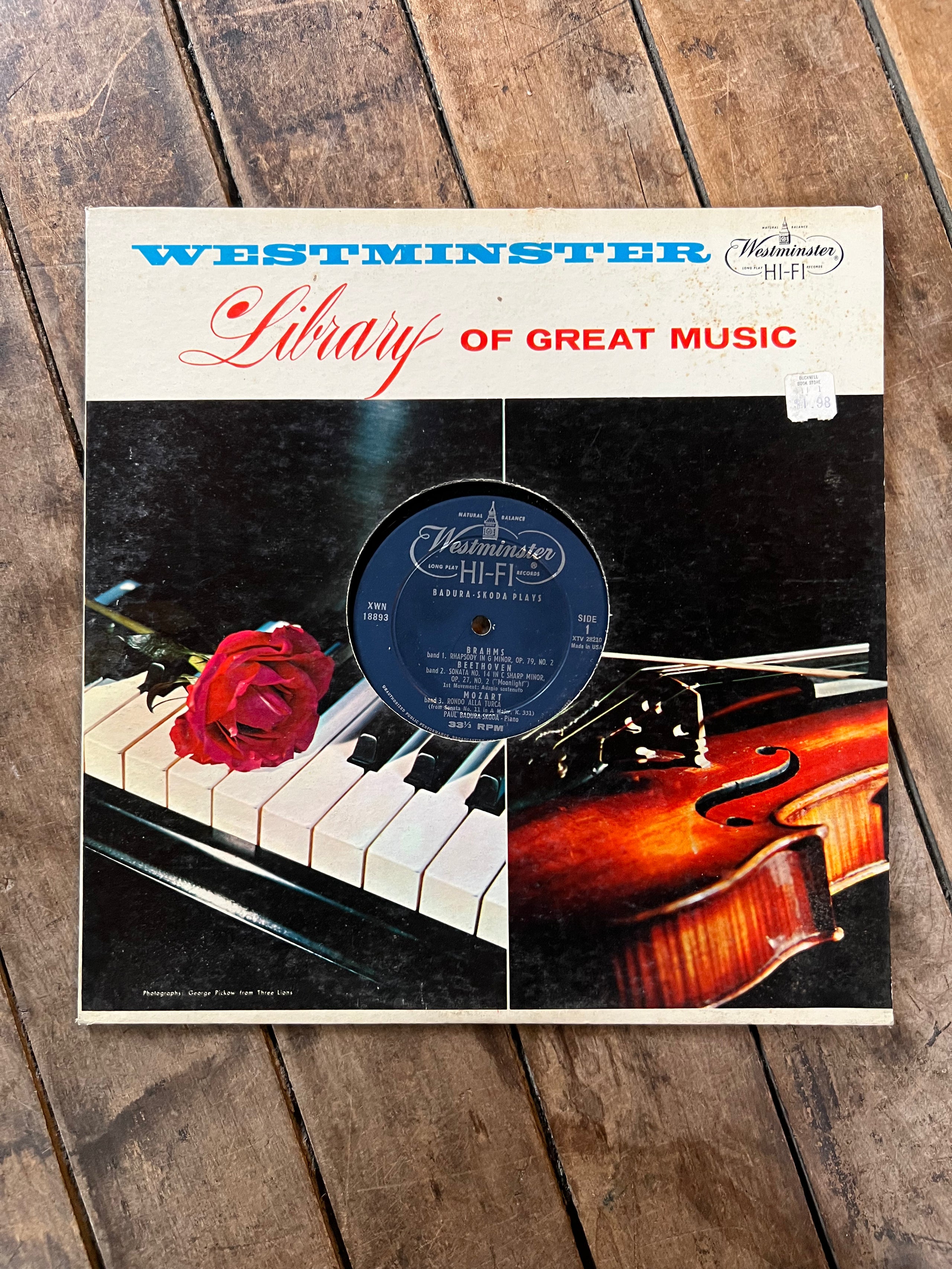 Paul Badura Skoda Plays - Library of Great Music - 1958 Westminster Records Vinyl LP Album