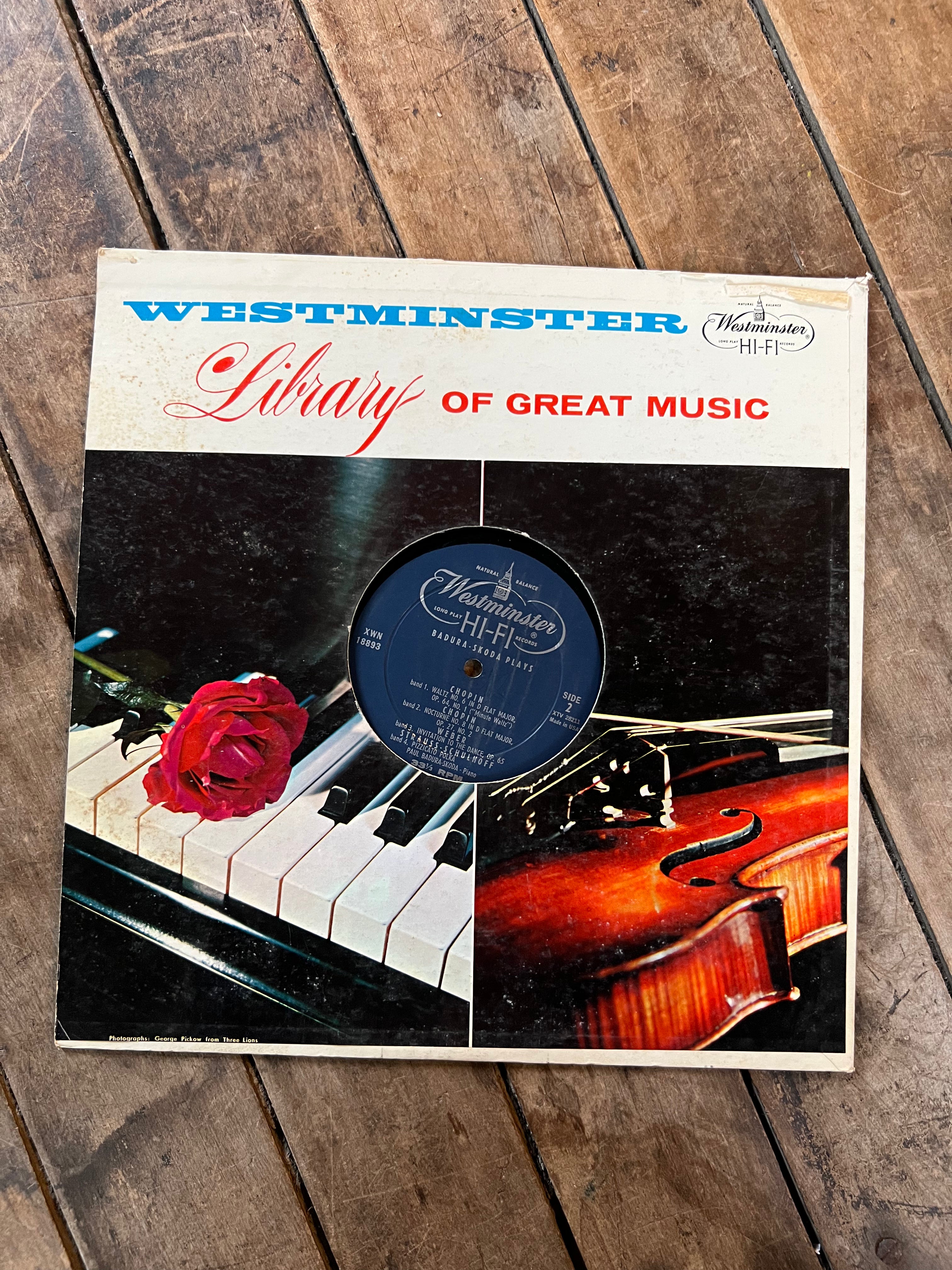 Paul Badura Skoda Plays - Library of Great Music - 1958 Westminster Records Vinyl LP Album