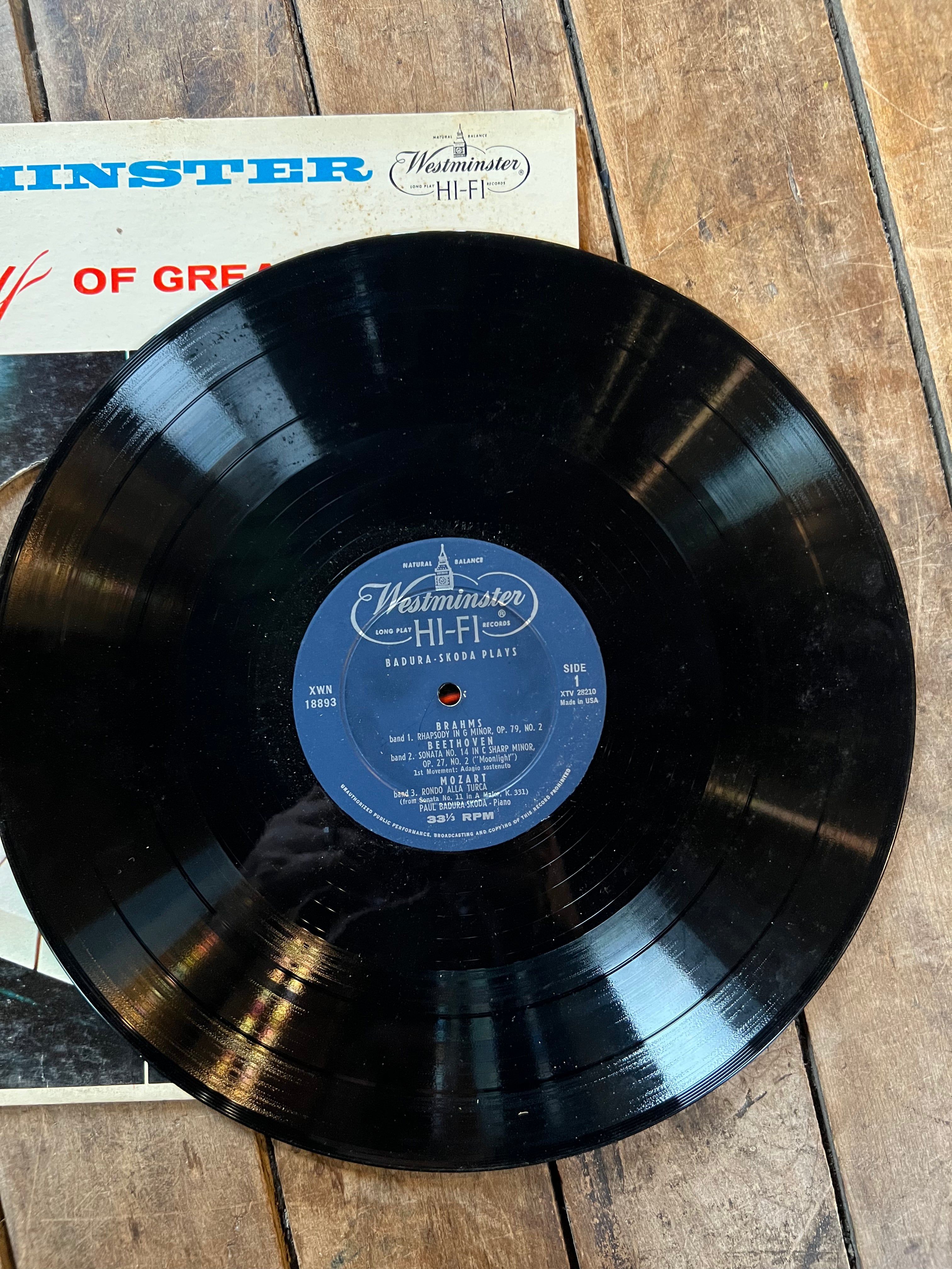 Paul Badura Skoda Plays - Library of Great Music - 1958 Westminster Records Vinyl LP Album