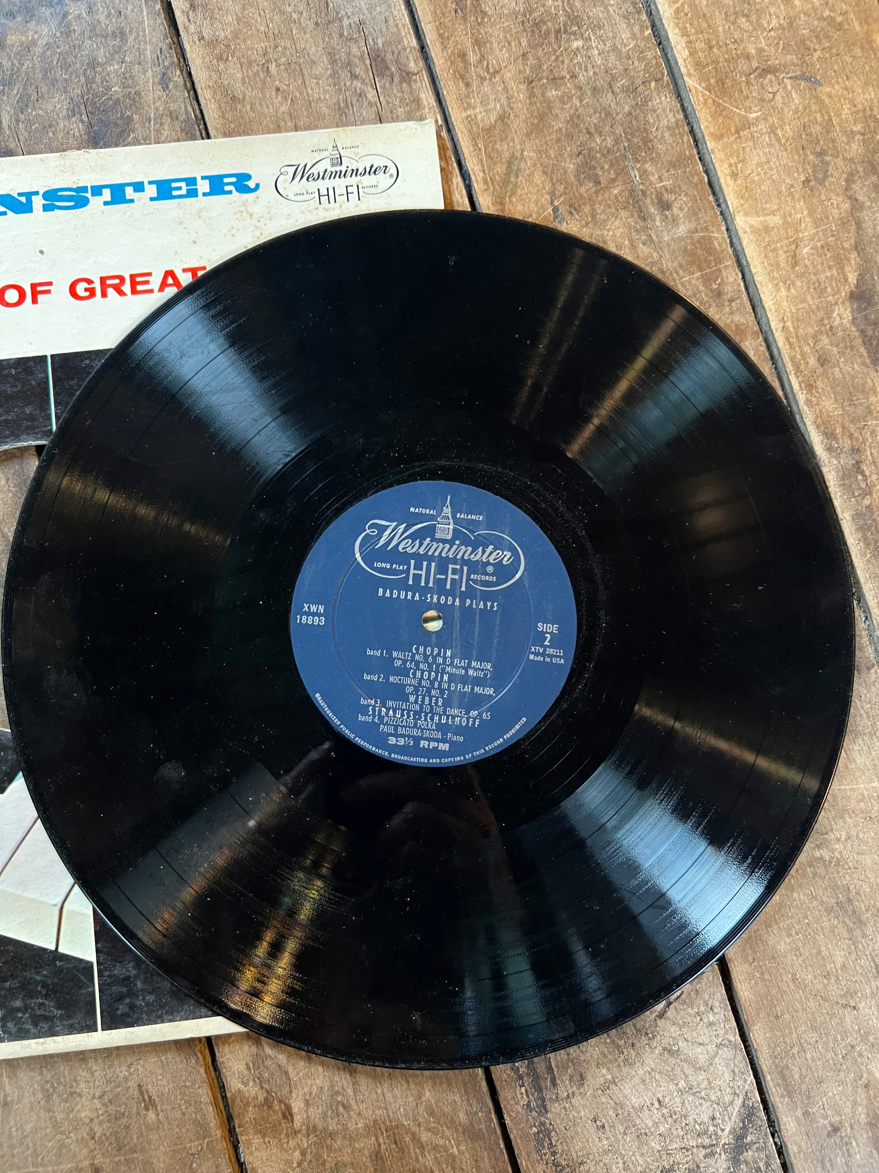 Paul Badura Skoda Plays - Library of Great Music - 1958 Westminster Records Vinyl LP Album