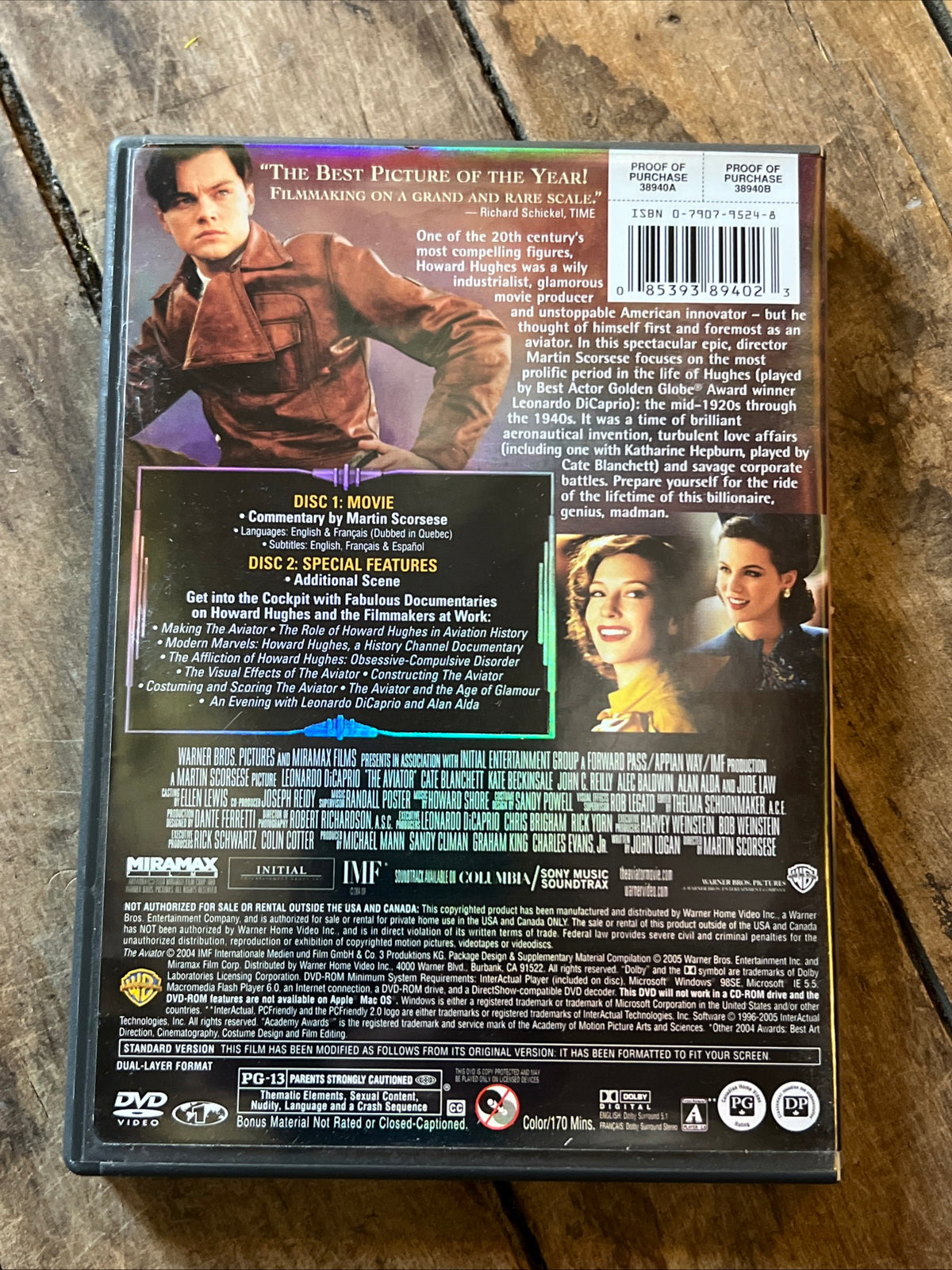 The Aviator ( DVD 2004 ) Adventure / Drama [PG-13]