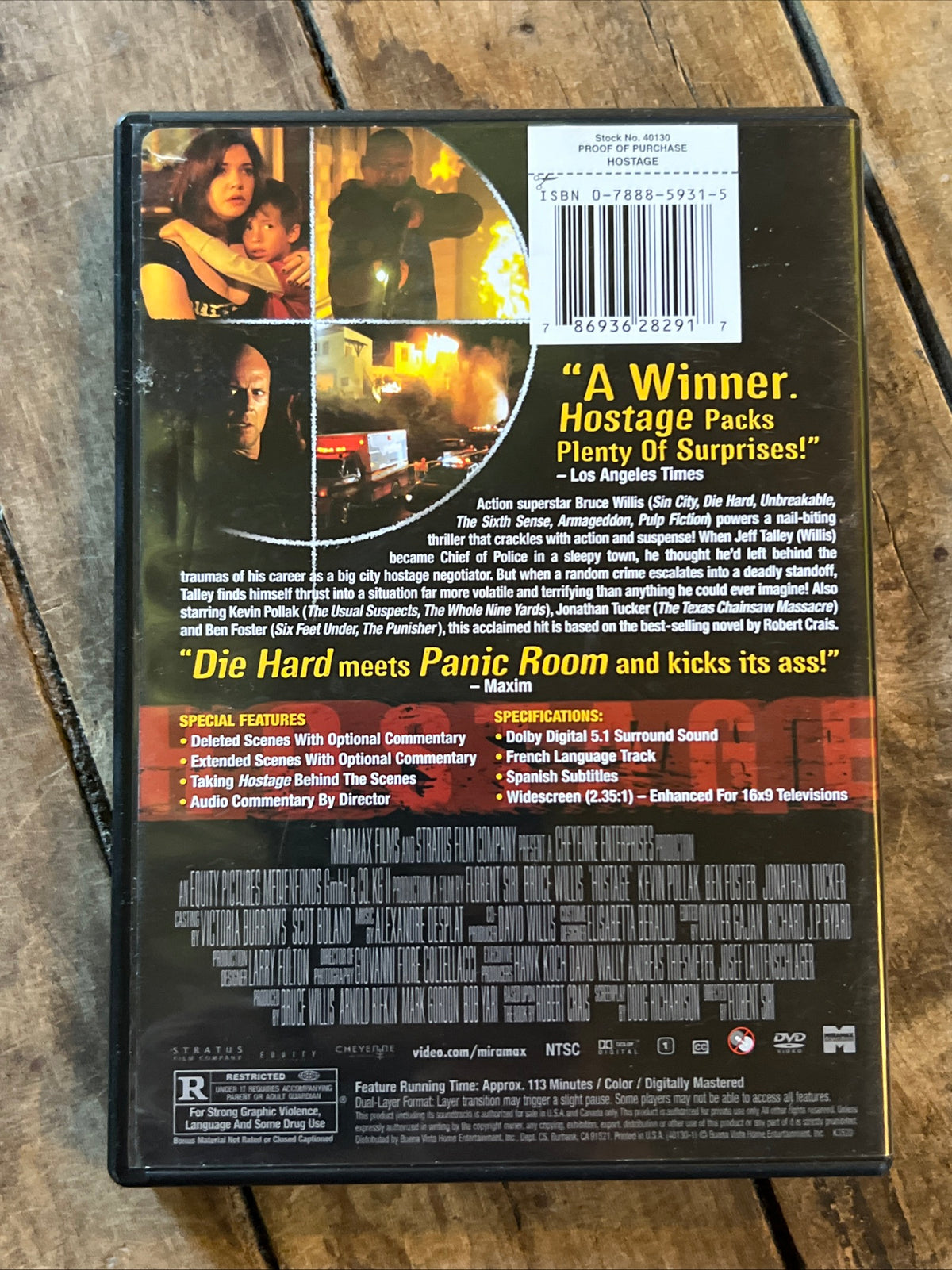 Hostage (DVD 2005) Thriller / Action [R] Starring Bruce Willis