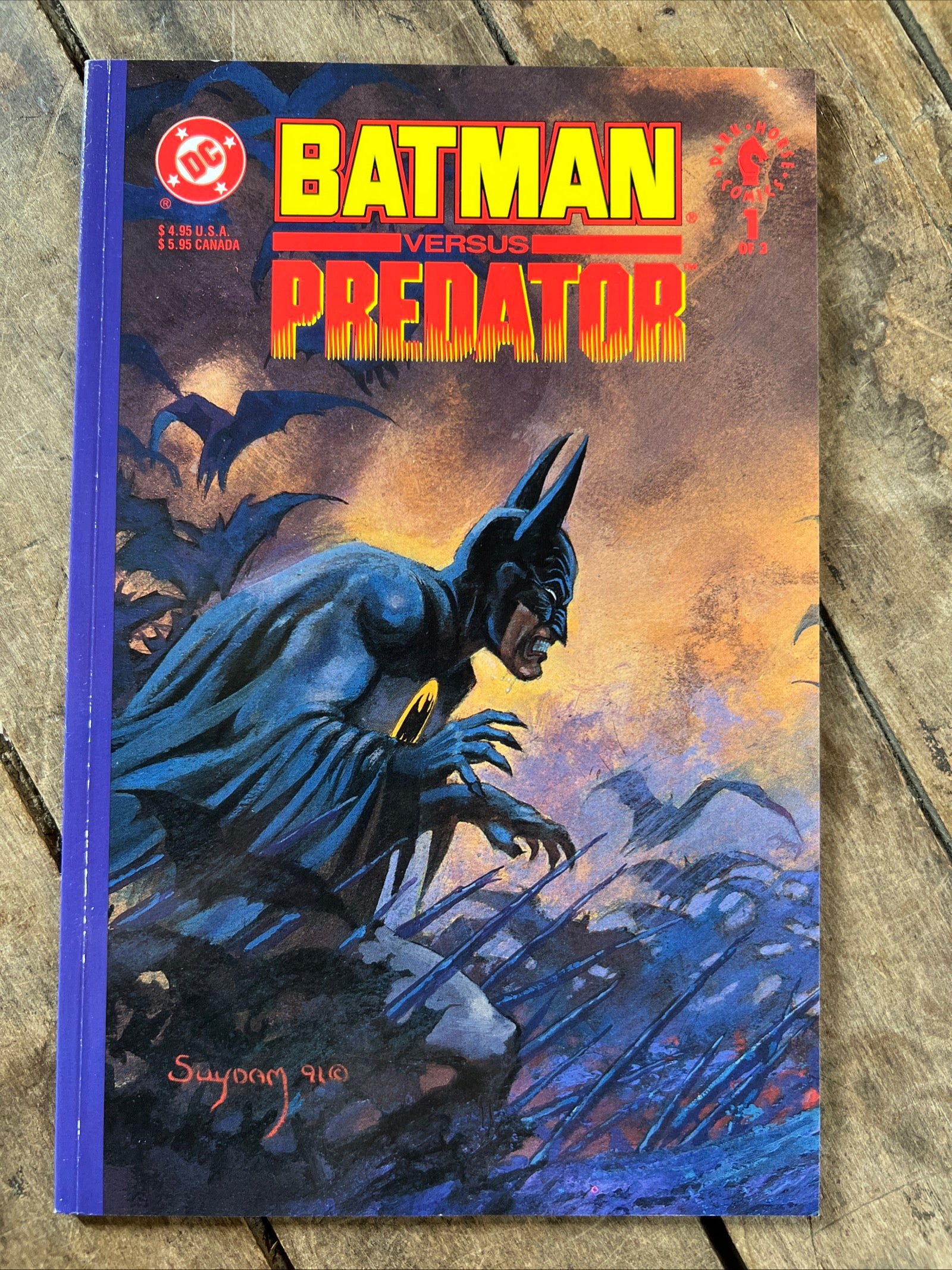 Batman versus Predator [Regular] #1 Batman Cover (1991). Dark Horse Comics Publisher
