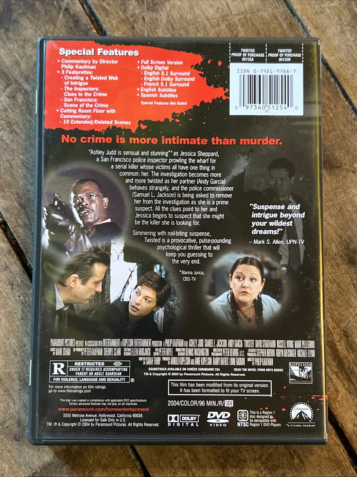 TWISTED (DVD 2004) Thriller / Mystery [R]