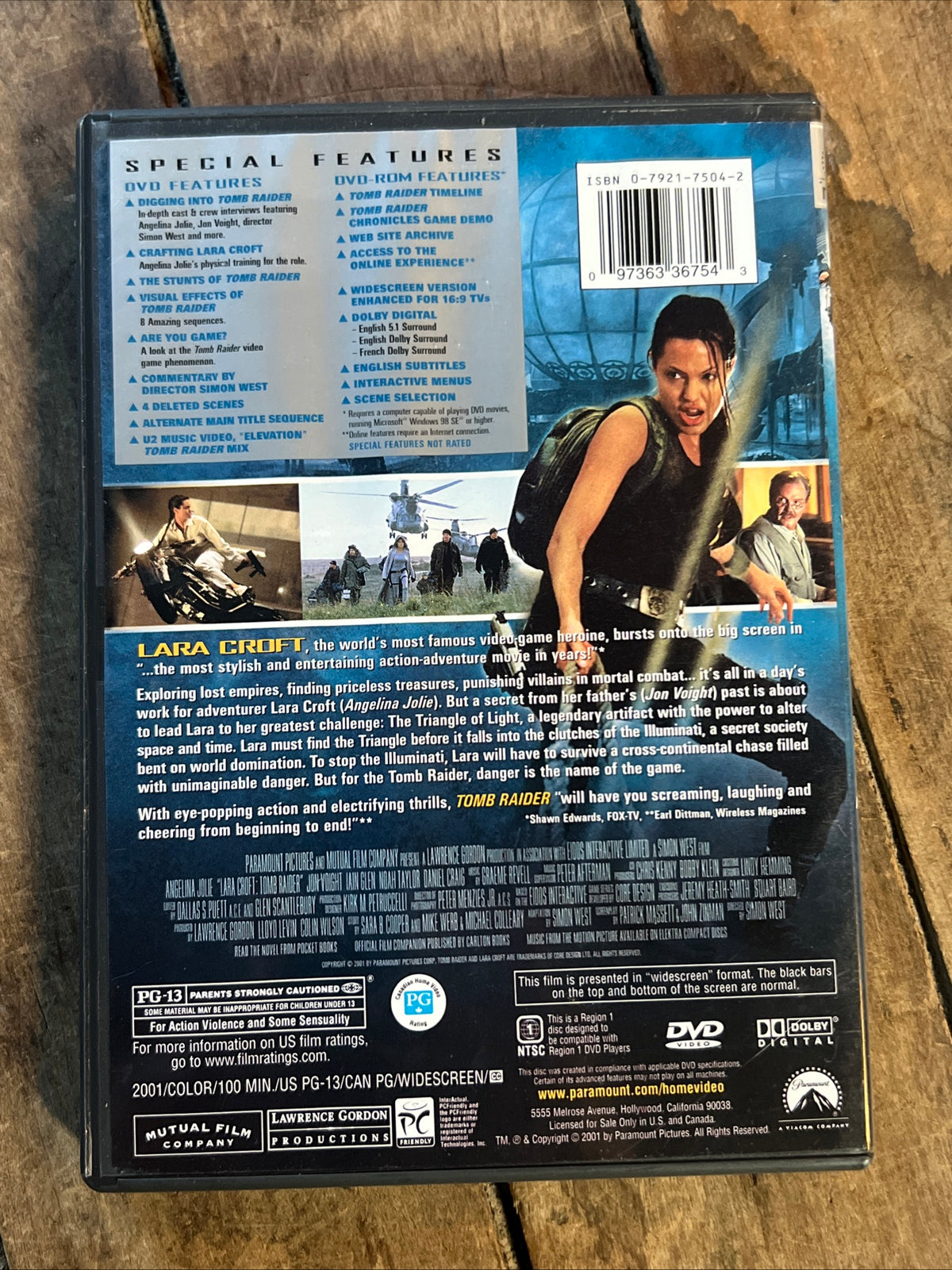 Lara Croft Tomb Raider (DVD 2001) Action /Adventure [PG-13]