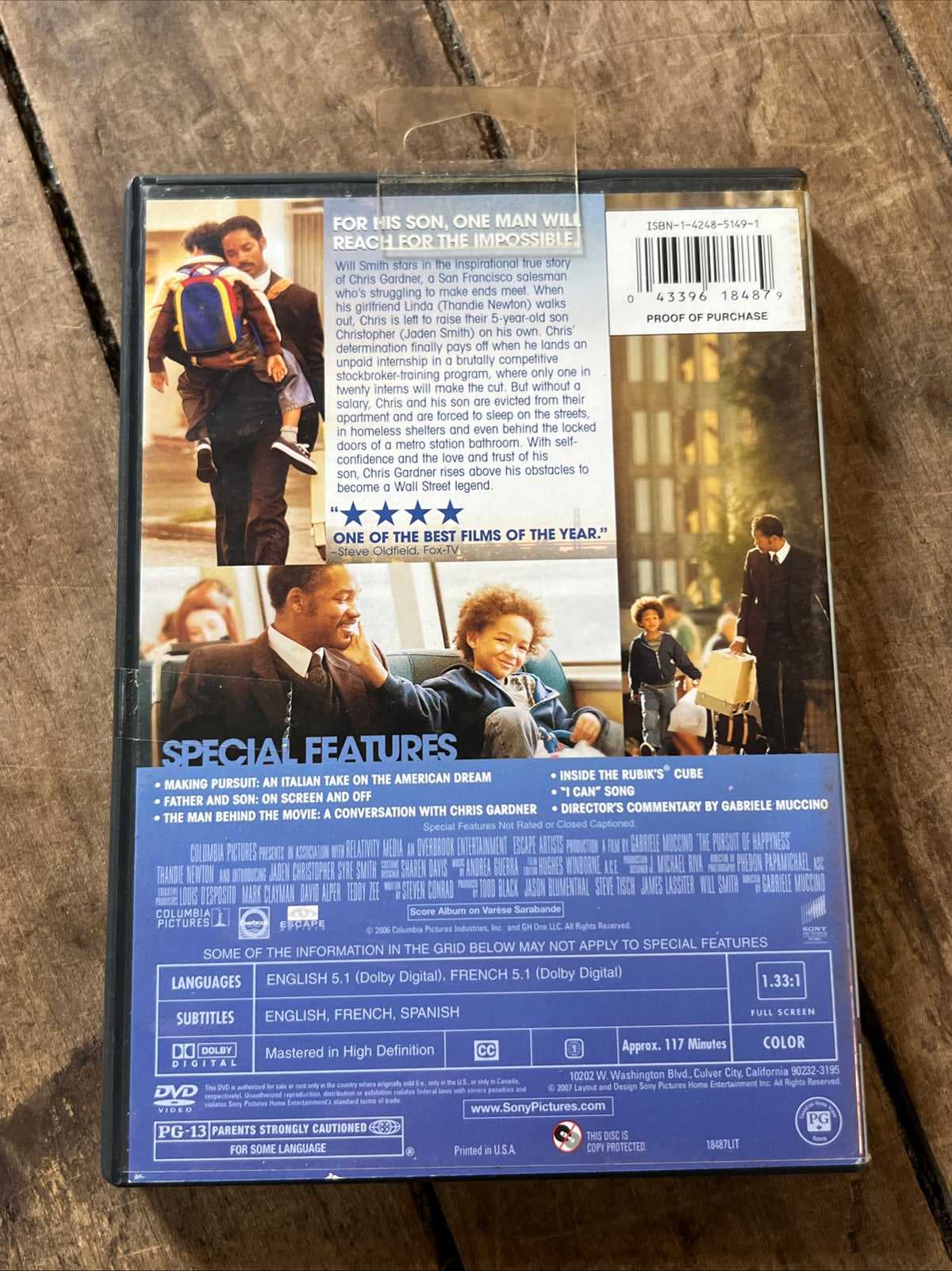 The Pursuit Of Happyness (DVD 2006) Drama /Melodrama [PG-13]