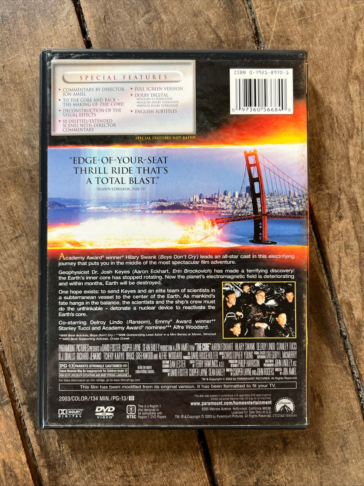 The Core (DVD 2003) Sci-Fi /Action [R]