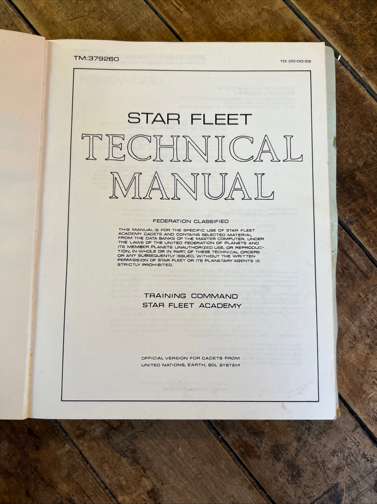STAR TREK Starfleet Technical Manual (1975 1st Edition ) Ballantine Books