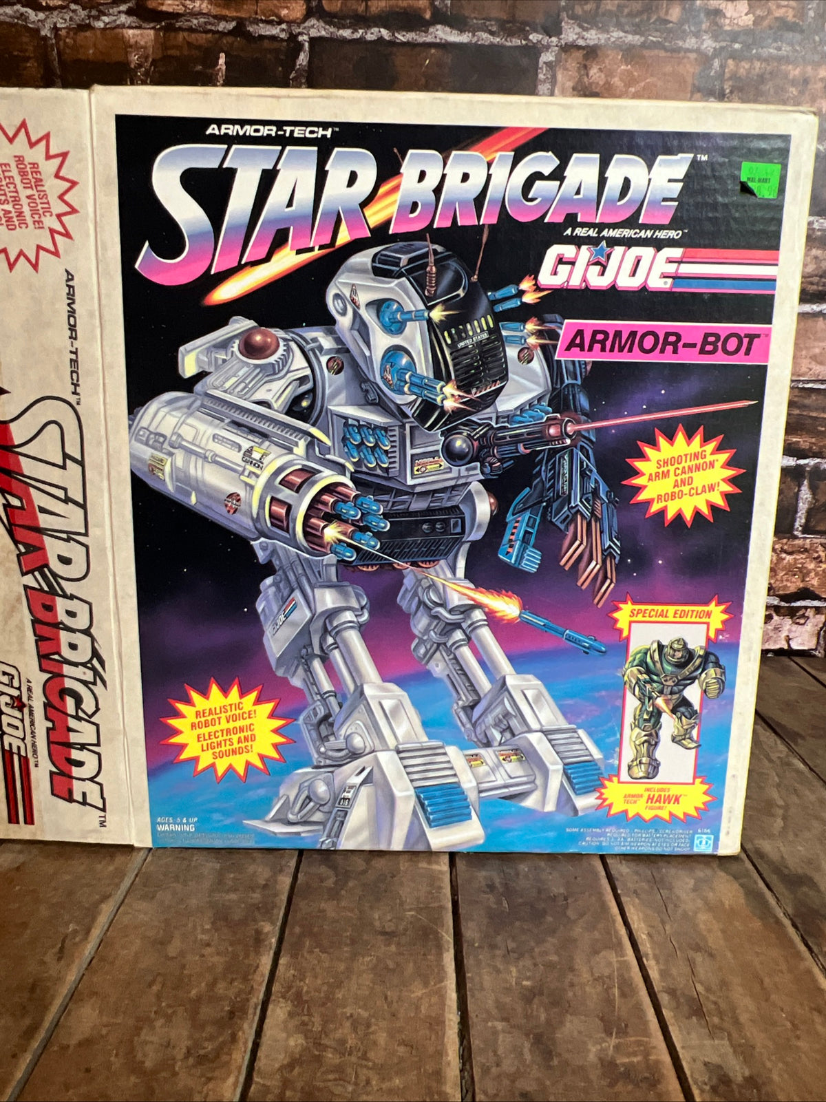 1993 Hasbro GI JOE- Star Brigade ARMOR-BOT & Hawk Action Figure - Original Box