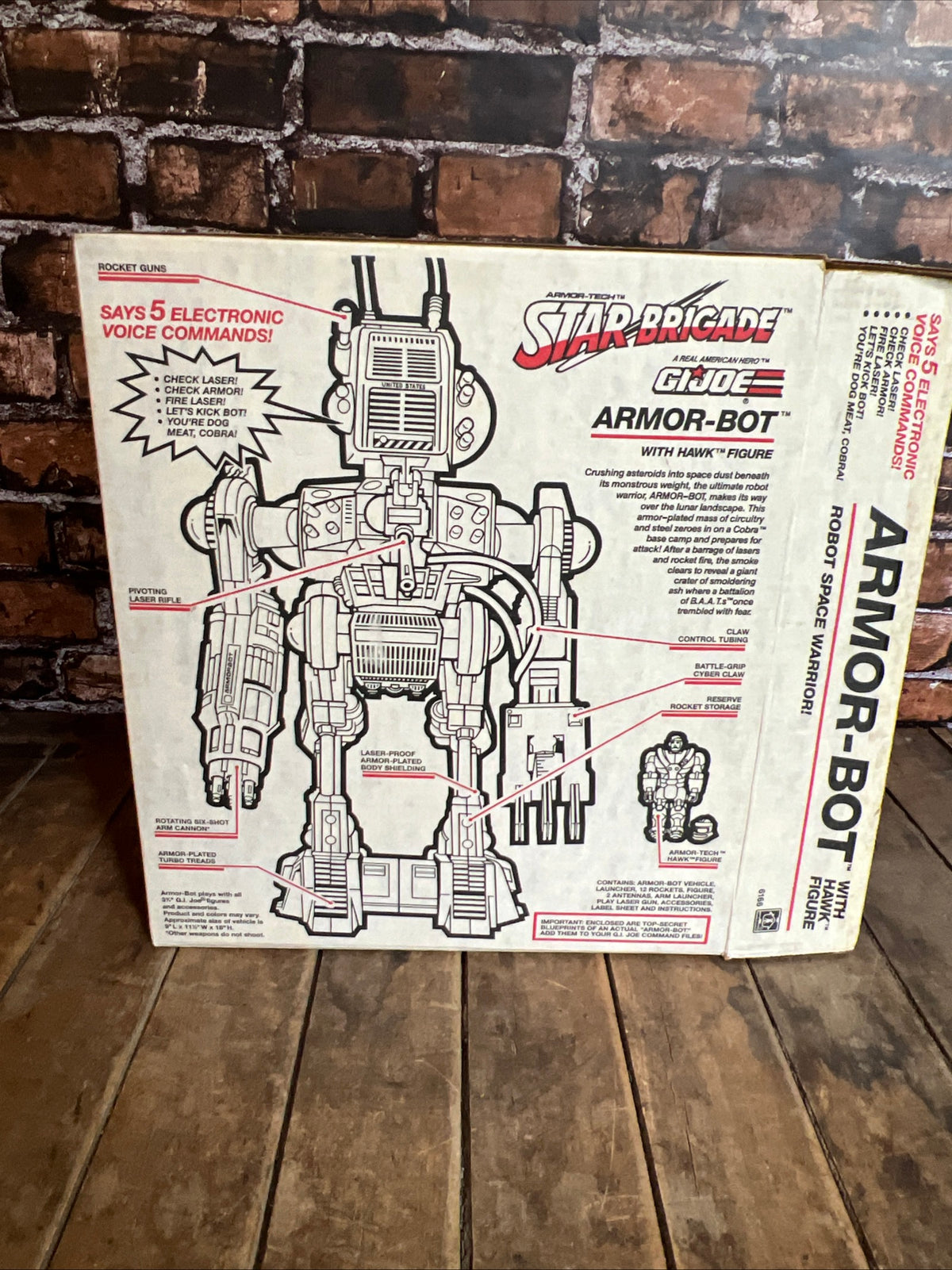 1993 Hasbro GI JOE- Star Brigade ARMOR-BOT & Hawk Action Figure - Original Box